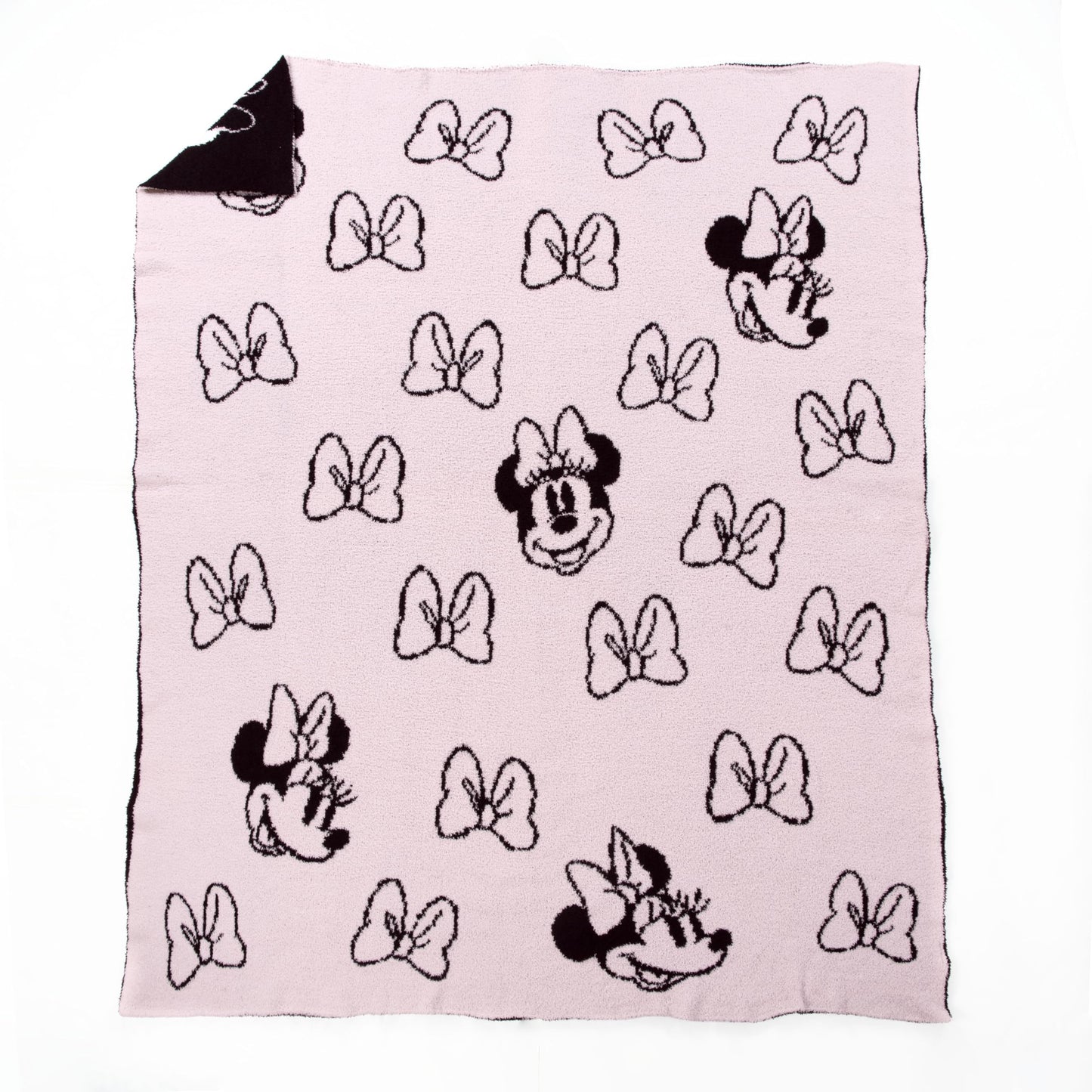 Jay Franco Disney Minnie Mouse Feather Knit Fluffy Throw Blanket for Girls - Light Pink Bows Fuzzy Blanket Measures 50 x 60 inch | Super Soft Lightweight Bedding