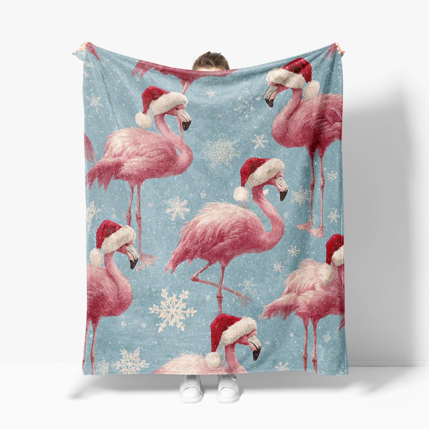 Flamingo Throw Blanket Soft Warm Cozy Christmas Flamingos Blankets Fuzzy Plush Fleece Flamingo Blanket Gifts for Couch Bed Sofa Home Decor 40''X50''