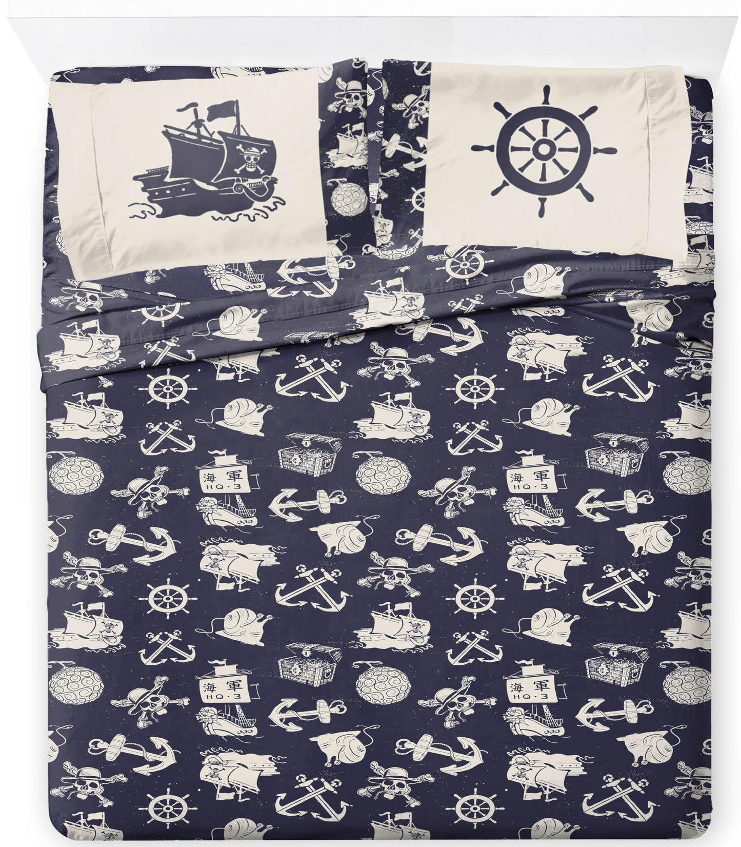 Jay Franco Kids Sheet Set with Fitted, Flat Sheets & Pillow Cover - Ultra-Soft Bedding with Pillowcase for Room Decor, Blue - One Piece, 4 Piece Full