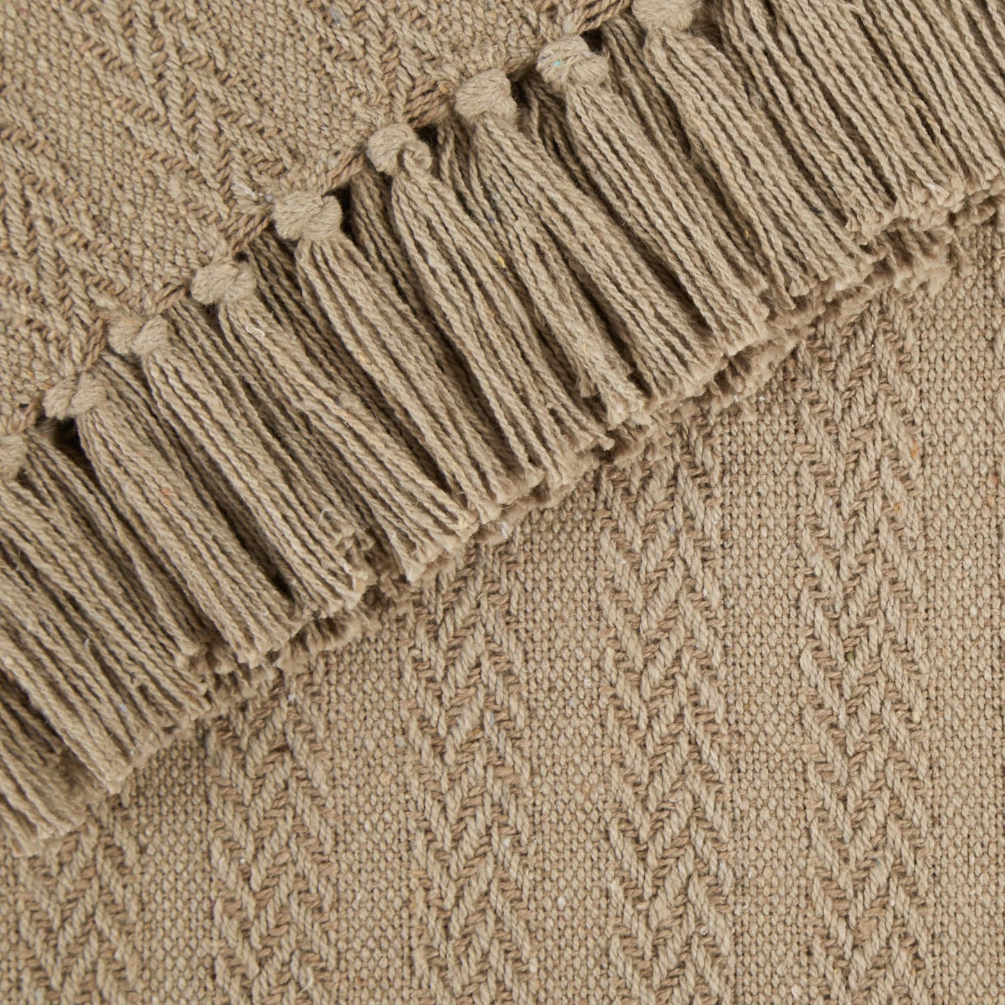 DII Industrial Tonal Textured Woven Throw 50x60, Stone