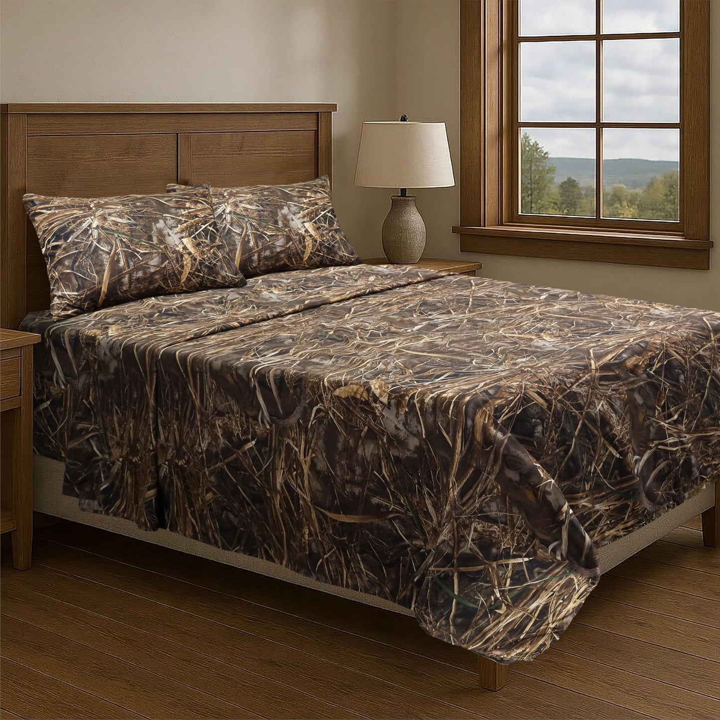 VISI-ONE Realtree Max-7 Twin Camo 3 Piece Sheet Set – Lightweight, Cooling, Wrinkle-Free Microfiber 10" Deep Pockets Sheets, Unisex Rustic Western Farmhouse Style for Home, RVs, and Camping Retreats