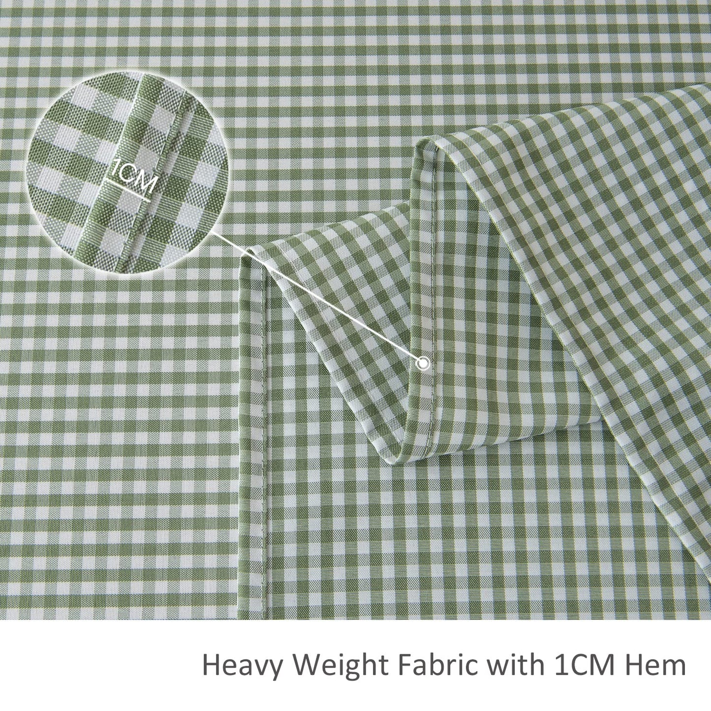 maxmill Rectangle Checkered Tablecloth Waterproof Spillproof Wrinkle Resistant Buffalo Plaid Heavy Weight Table Cloth Gingham Table Cover for Outdoor and Indoor Use, 52 x 70 Inch Sage White