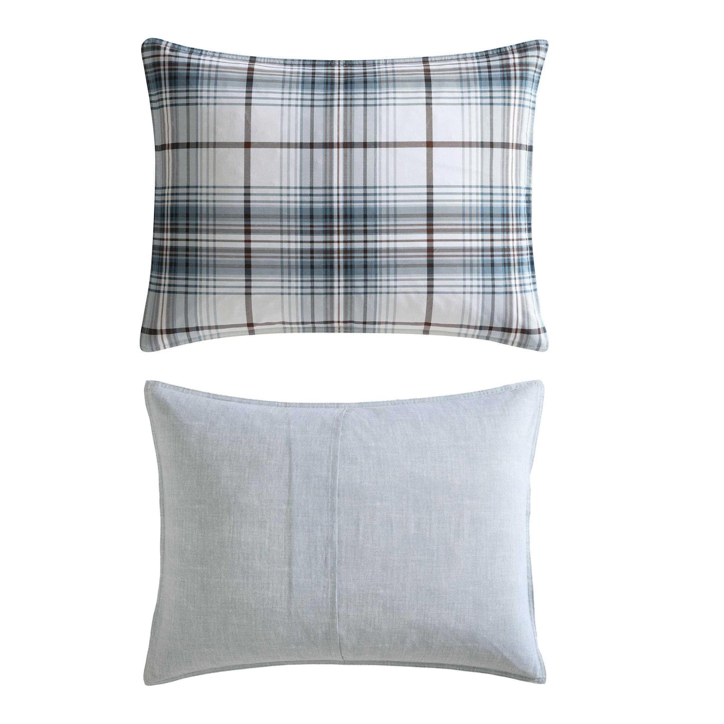 Eddie Bauer - Queen Comforter Set, Crisp & Tailored Cotton Percale Reversible Bedding, Lightweight 3 Piece Bed Set with Matching Pillowcases (Alder Blue/Grey)