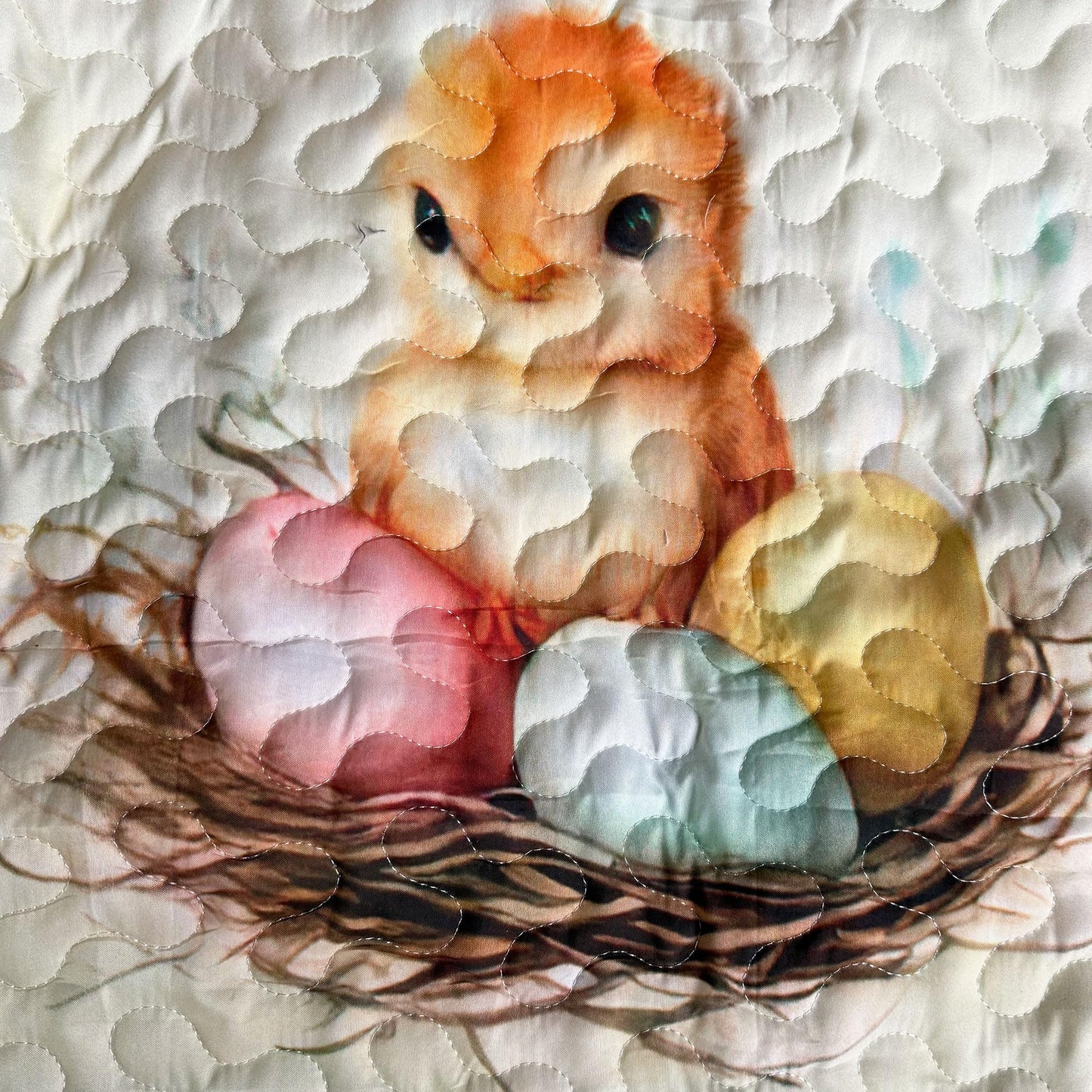 WHWODIDE Happy Easter Patchwork Quilt Set King Pink 3 Pcs Bunny Rabbit Eggs Checkered Bedspread Comforter Soft Lightweight Bedding Set Birthday Gift for Home Decor (Easter Pink Blue, King)