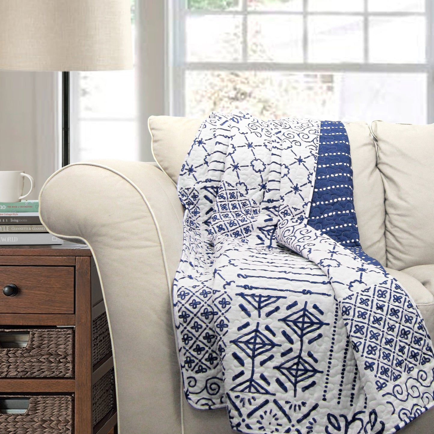 Lush Decor Monique Throw, 50 x 60-inch, Blue