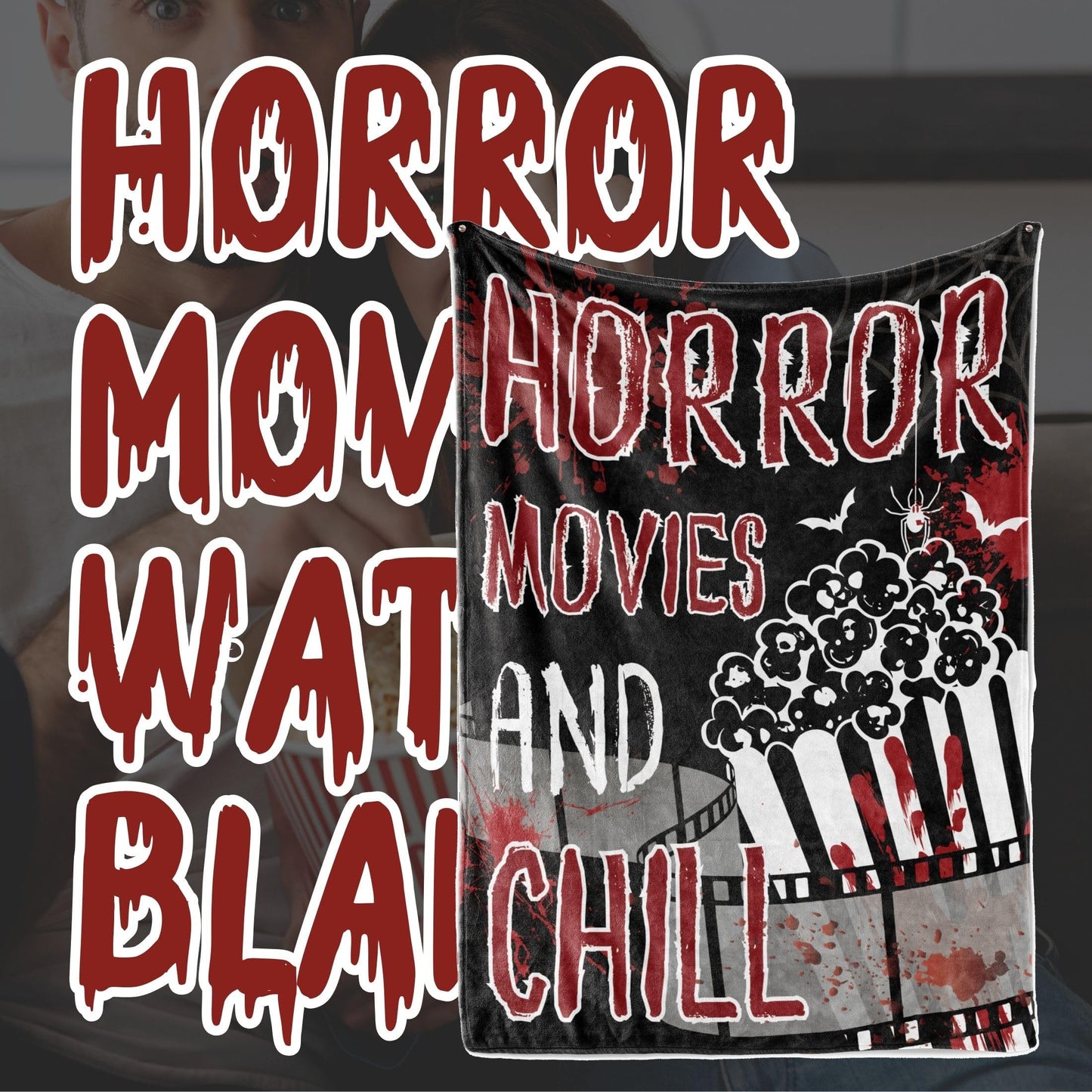 Huglanket Horror Movie Blanket for Horror Movies Fans, Throw Blanket for All Seasons, Horror Movies and Chill