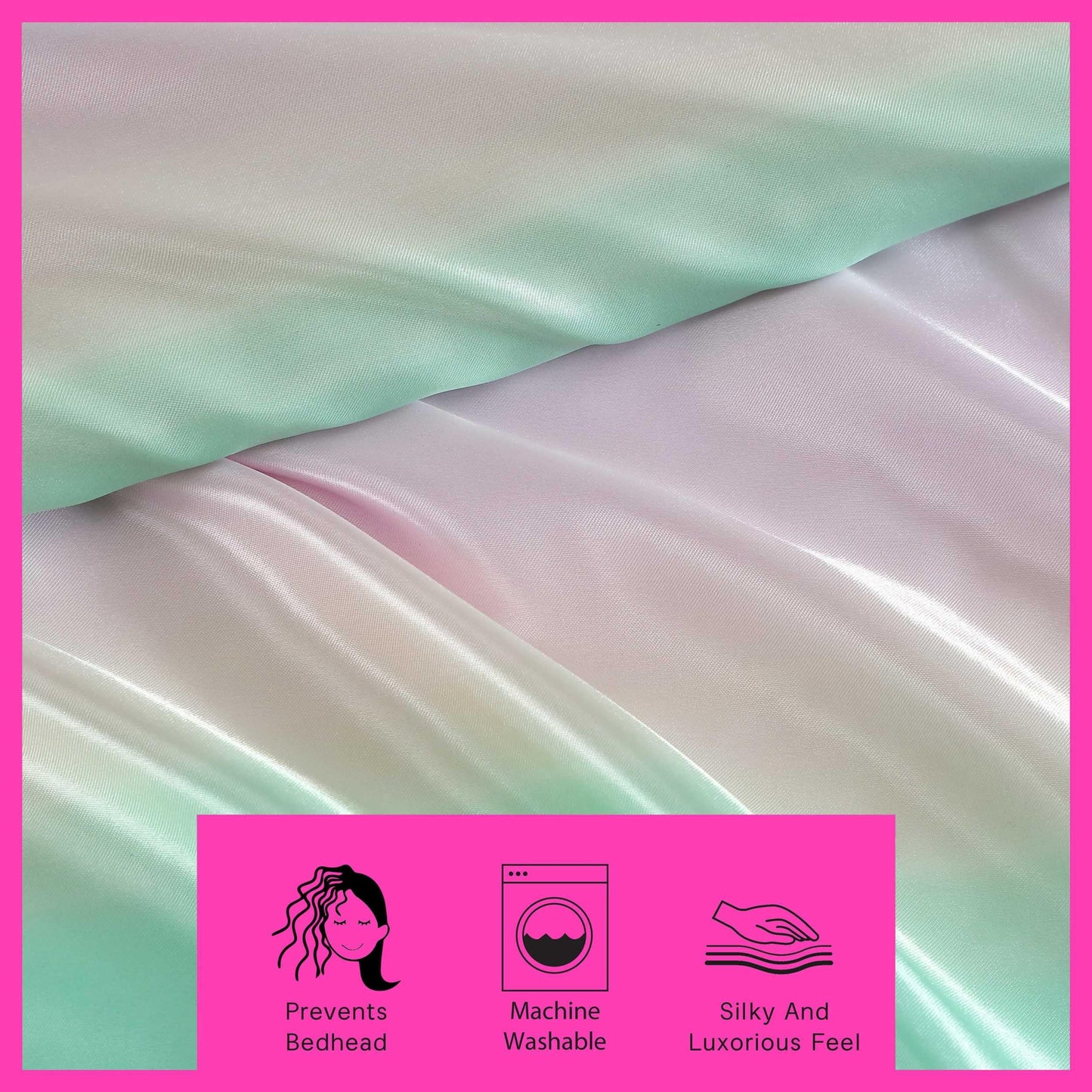 Betsey Johnson - King Bed Sheets, Satin Bedding Set with Matching Pillowcases, Wrinkle & Fade Resistant, Silky Smooth for Healthy Hair (Pastel Ombre Blue)