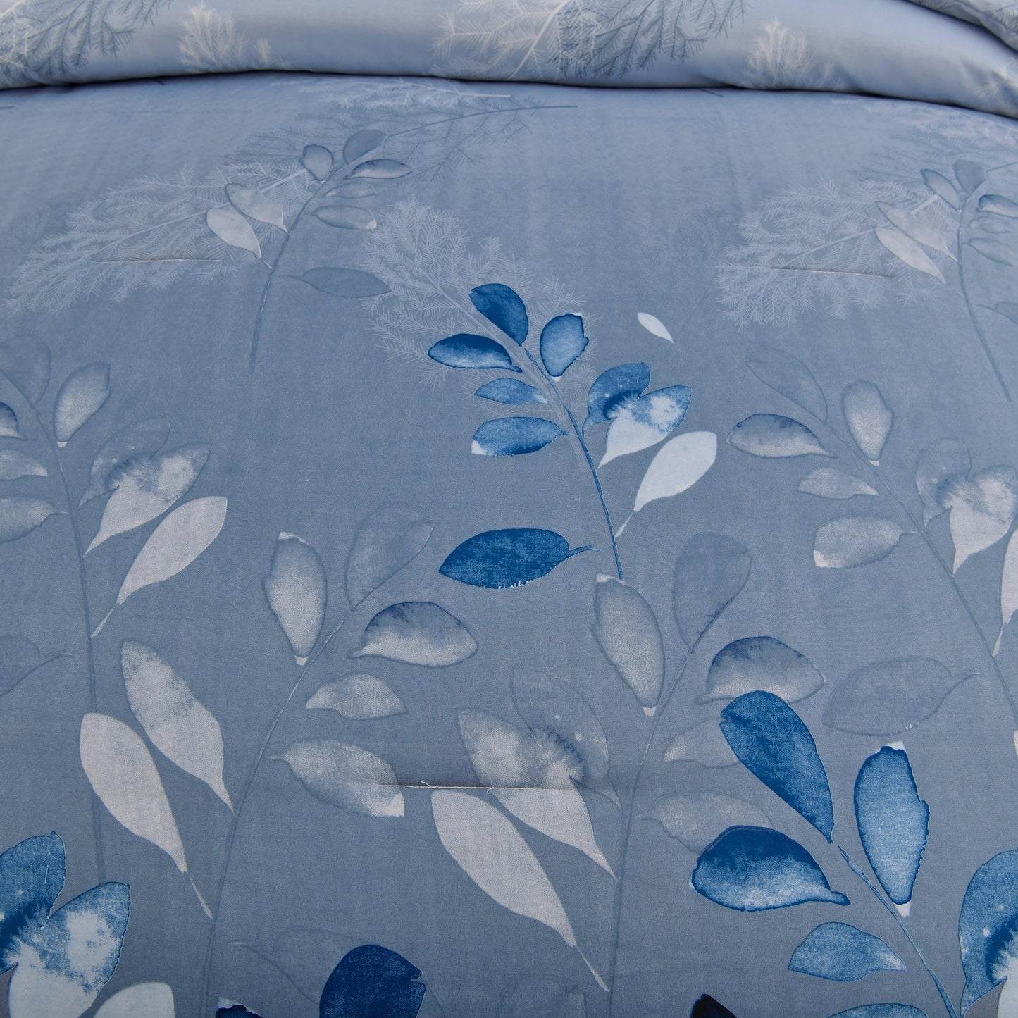 DJY Blue Comforter Set King, Navy Botanical Leaves Comforter for King Bed 3 Pieces Reversible Floral Bed Comforter Sets Soft Microfiber Bedding Set for All Season (104"x90")