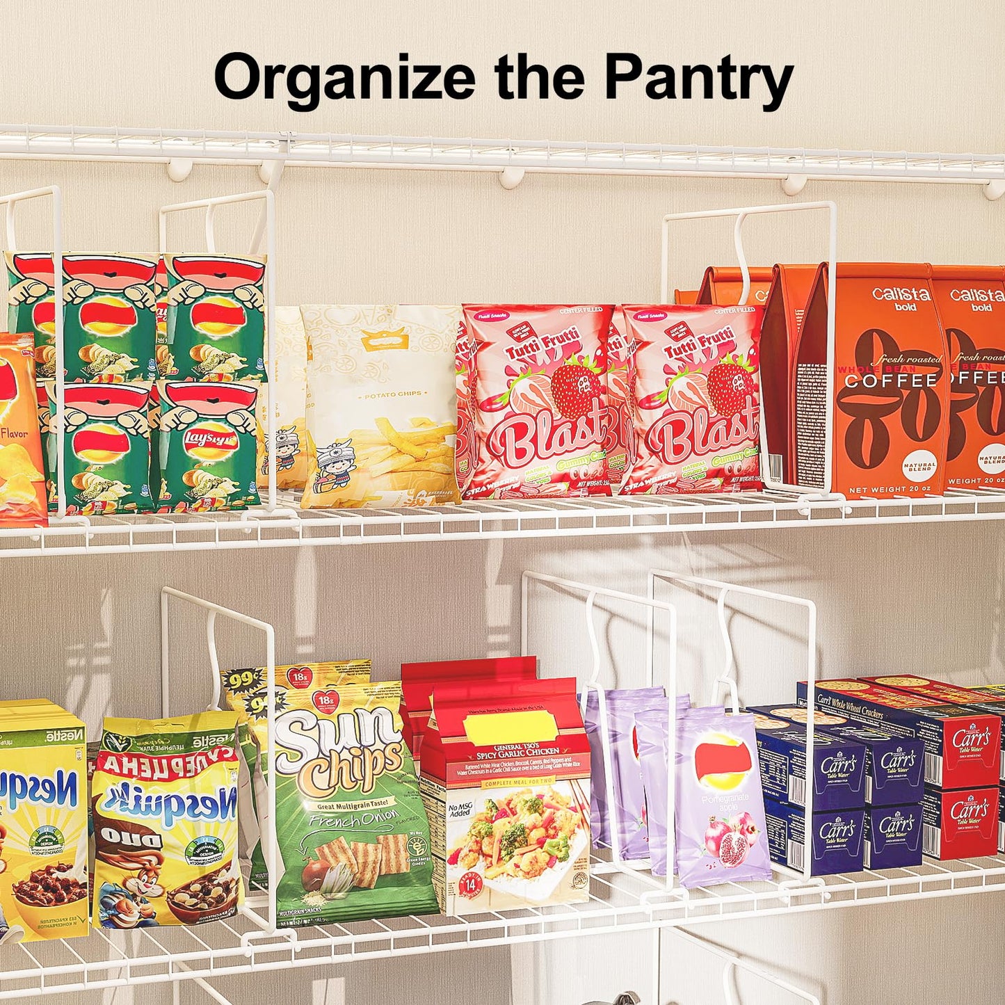 Saccik Wire Shelf Dividers for Closet: Clothes, Purse, Sweater Organizer, Vertical White Metal Rack Separators for Pantry, Bedroom, Kitchen Organization on Shelving (12" D x 10.6" H, 8 Pack)