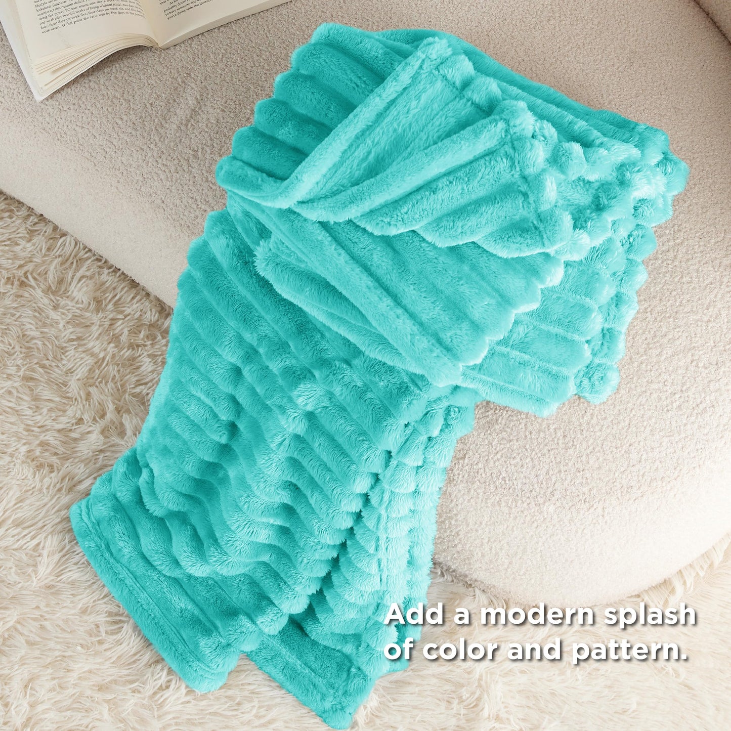 Bedsure Blue Fog Fleece Blanket for Couch&Twin Blanket for Couch,60x80 Inches
