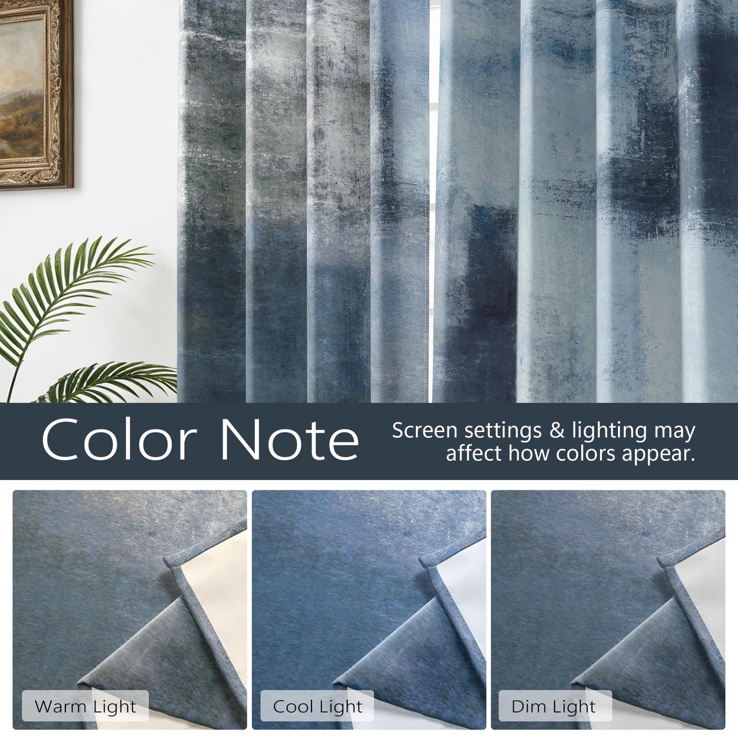 Asuexpect Dusty Blue Abstract Curtains 2 Panels Set Navy Grey Geometric Curtain Modern Chic Window Treatments Decorative for Farmhouse Living Room Bedroom Window 50% Darkening Curtain 52x84 Inch