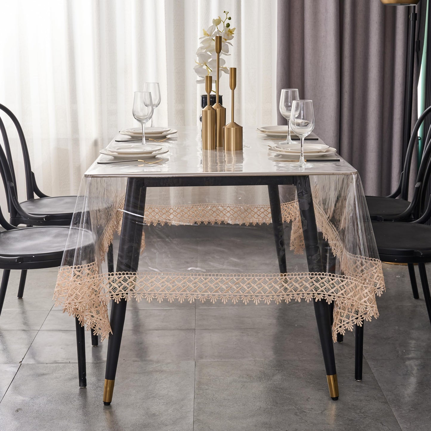 Pioggia Clear Vinyl Tablecloth Protector Waterproof/Oil-Proof PVC Table Cloth Transparent Sheet Table Cover (60'' x 84'' Rectangular)