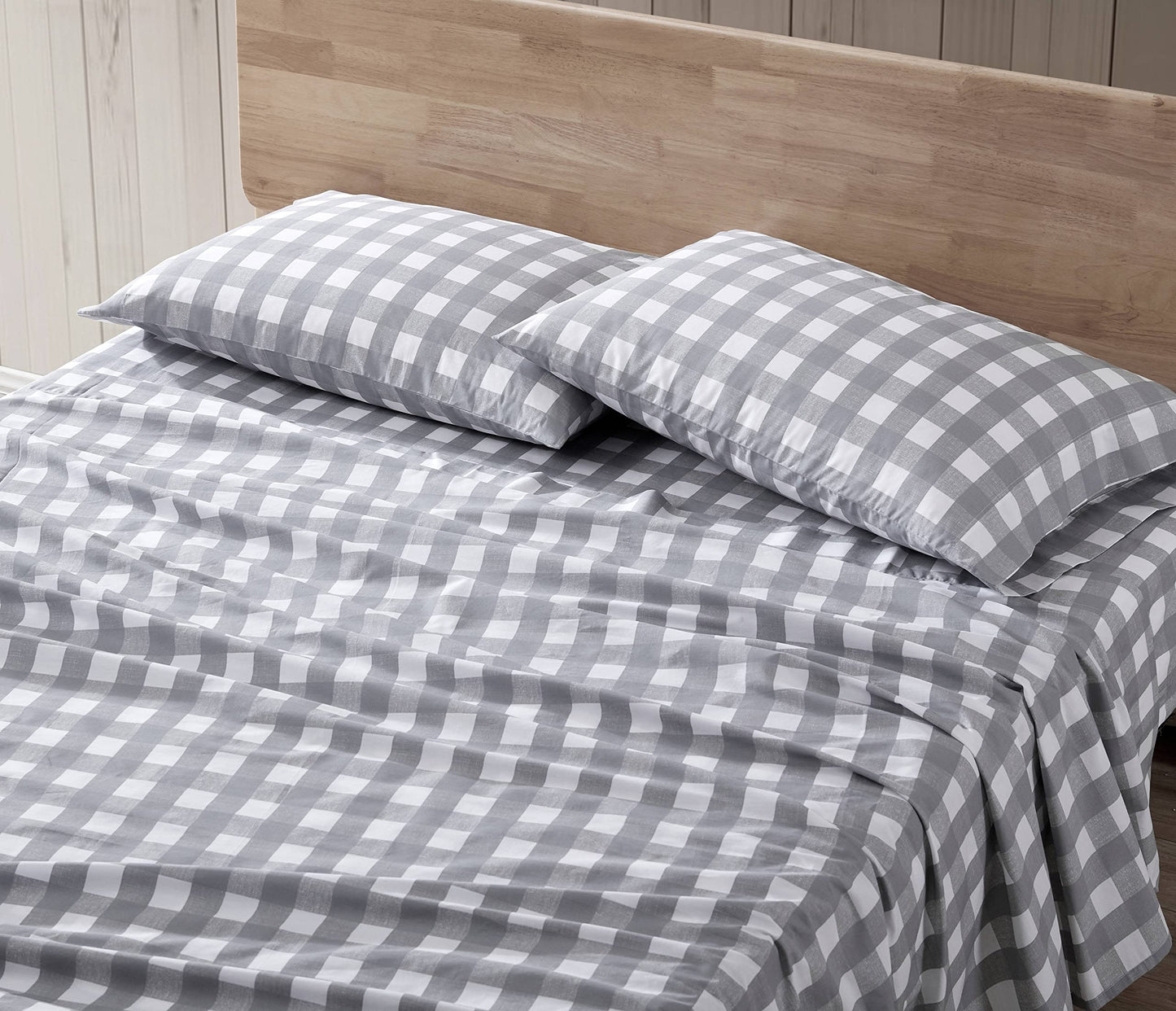 Eddie Bauer - Twin Sheet Set, Cotton Percale Bed Sheets, Crisp & Cool, Ideal Dorm Essentials (Lakehouse Plaid, Twin)