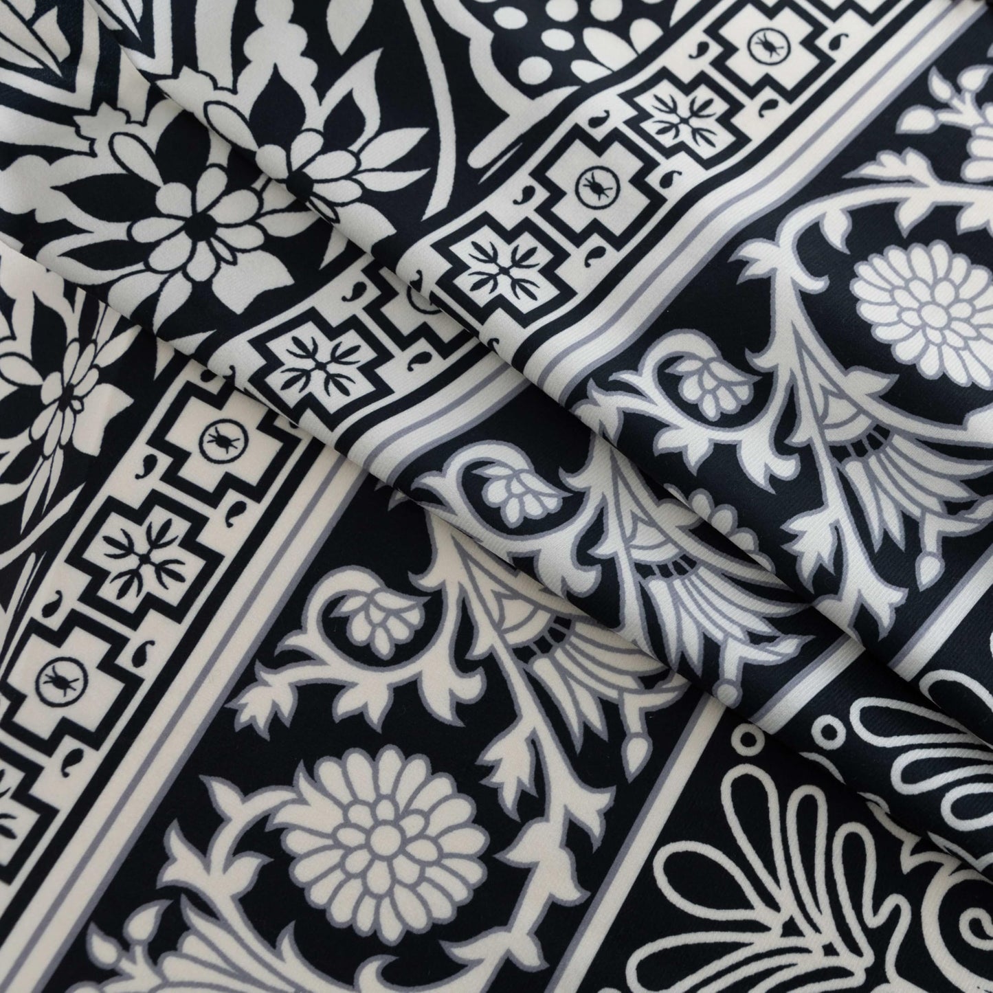 Erbnaryx Black Damask Curtains 72 Inches Long, Boho Farmhouse Light Filtering Rod Pocket Drapes with Tassel Trim for Bedroom Living Room, 2 Panels