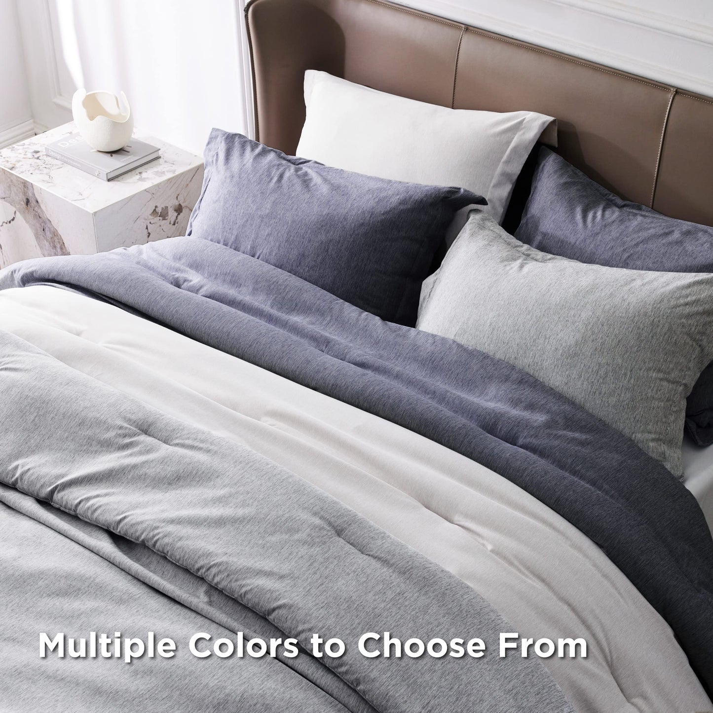 Bedsure Oversized King Comforter Set - Grayish White Soft Bedding for All Seasons, Cationic Dyed Bed Set, 3 Pieces, 1 Oversized King Size Comforter (120"x98") and 2 Pillow Shams (20"x36"+2")