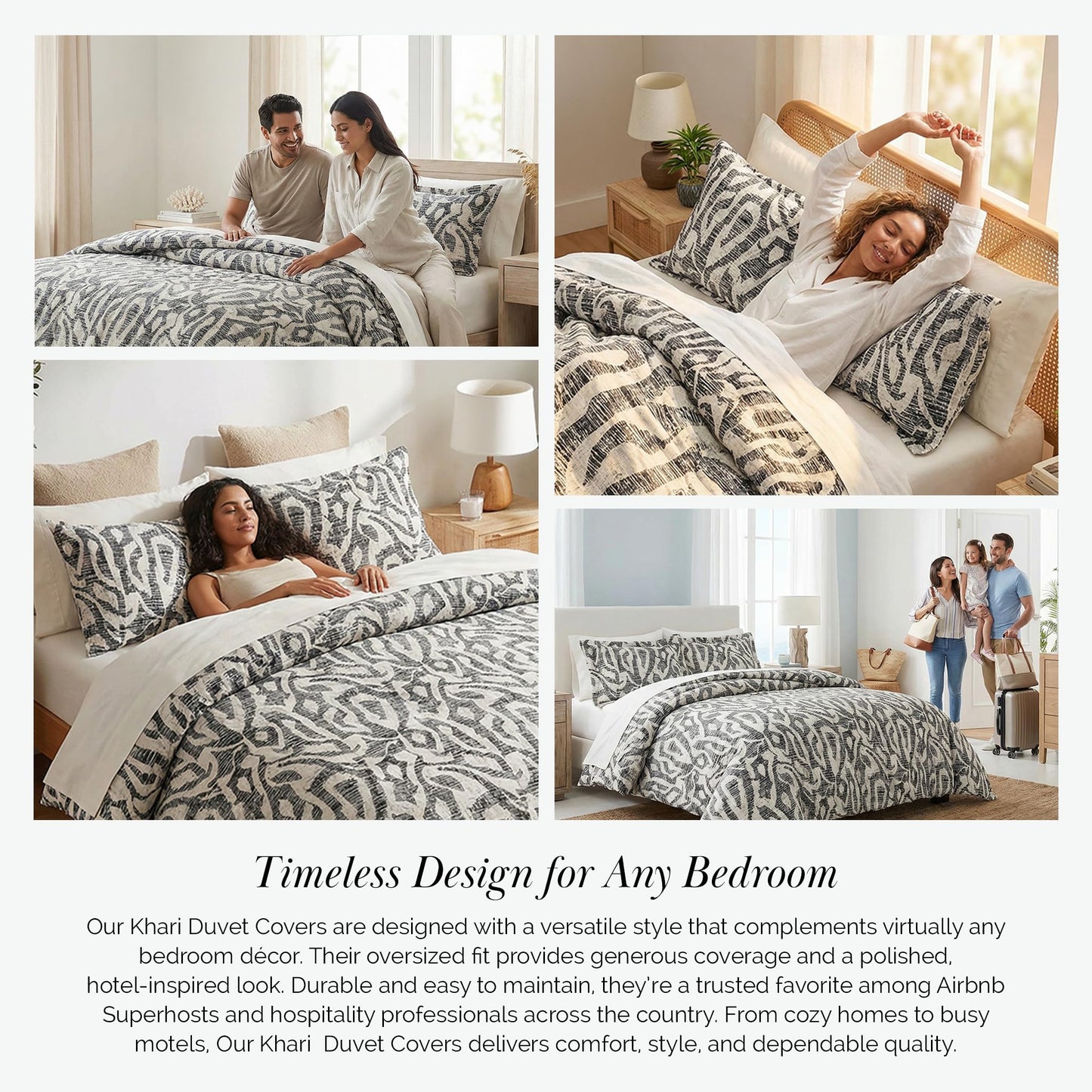 Southshore Fine Living, Inc. Oversized Cal King Duvet Cover Set - Grey California Duvet Cover with Zipper Closure - Pet Hair Resistant Bedding with 2 Pillow Shams, Machine Washable - Khari Slate