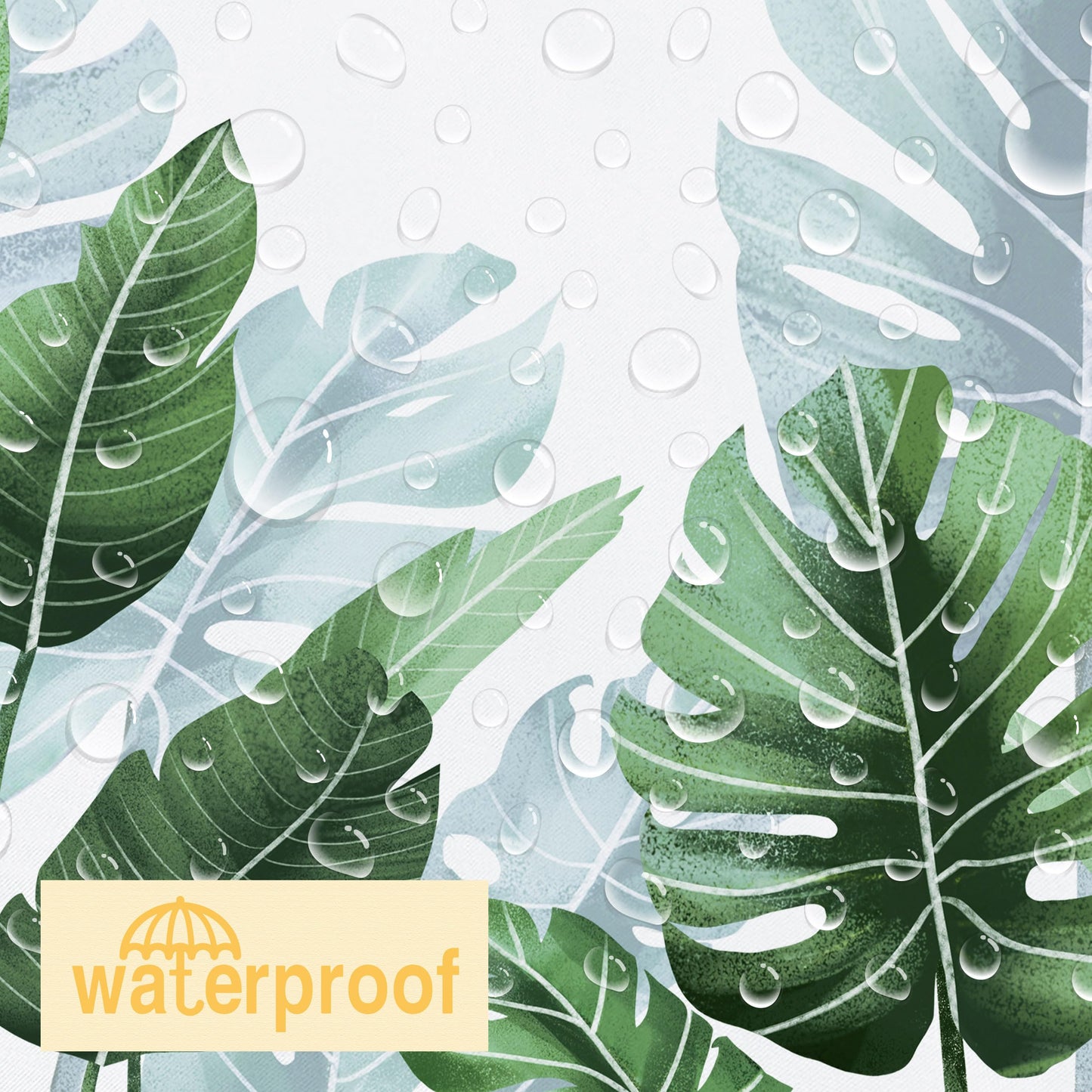 Mayormyth Tropical Green Leaf Shower Curtain Hawaiian Monstera Shower Curtains for Bathroom Boho Plant Palm Leaf Shower Curtain Set Polyester Waterproof Cloth Fabric with Hooks 72x72 Inches