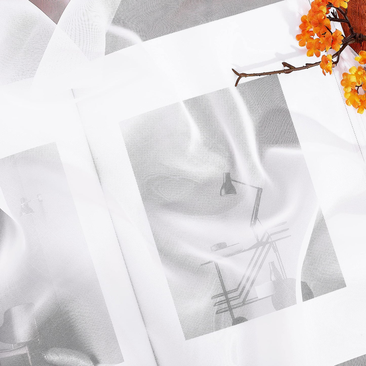NICETOWN Sheer Canopy Bed Curtains Panels 216 - Home Decoration Sheer Voile Scarf Valance for Wedding (1 Panel, W60 x L216, White)