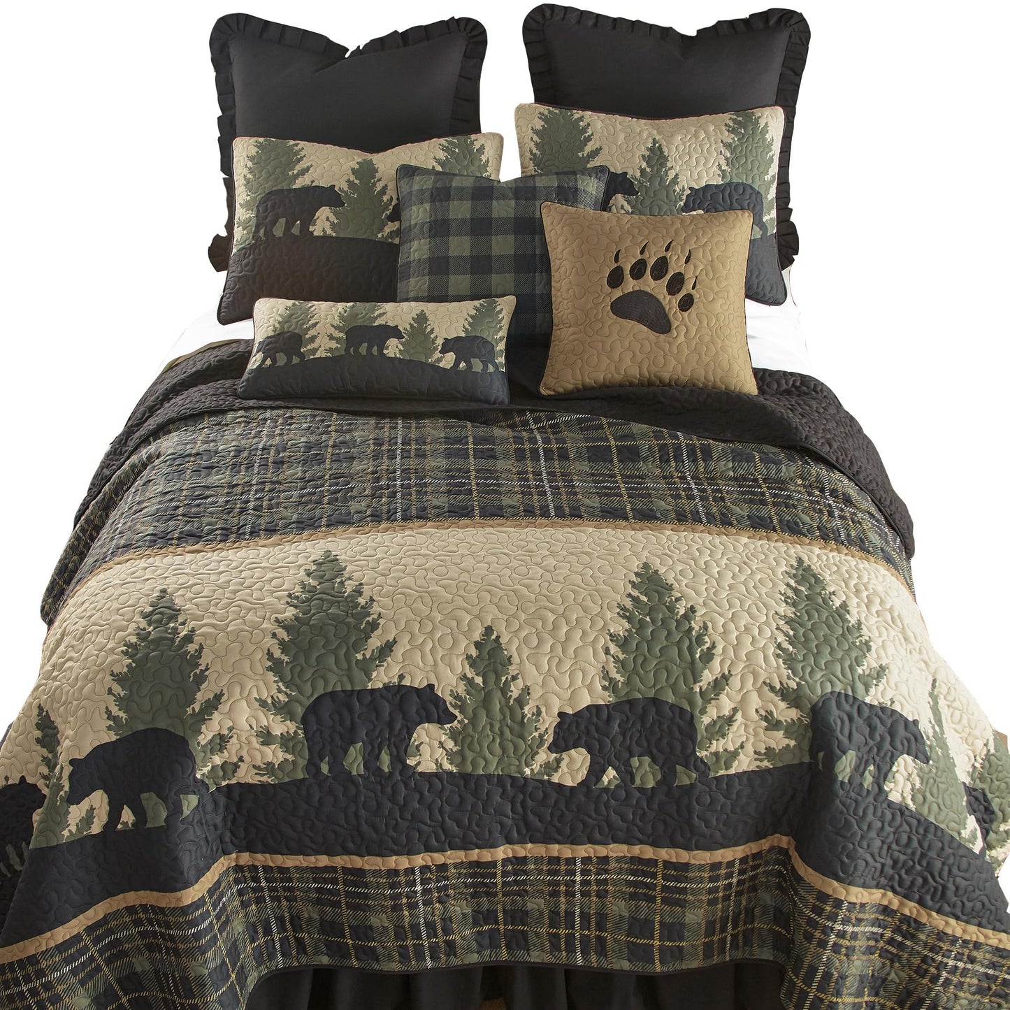 Donna Sharp King Quilt - Bear Walk Plaid Lodge