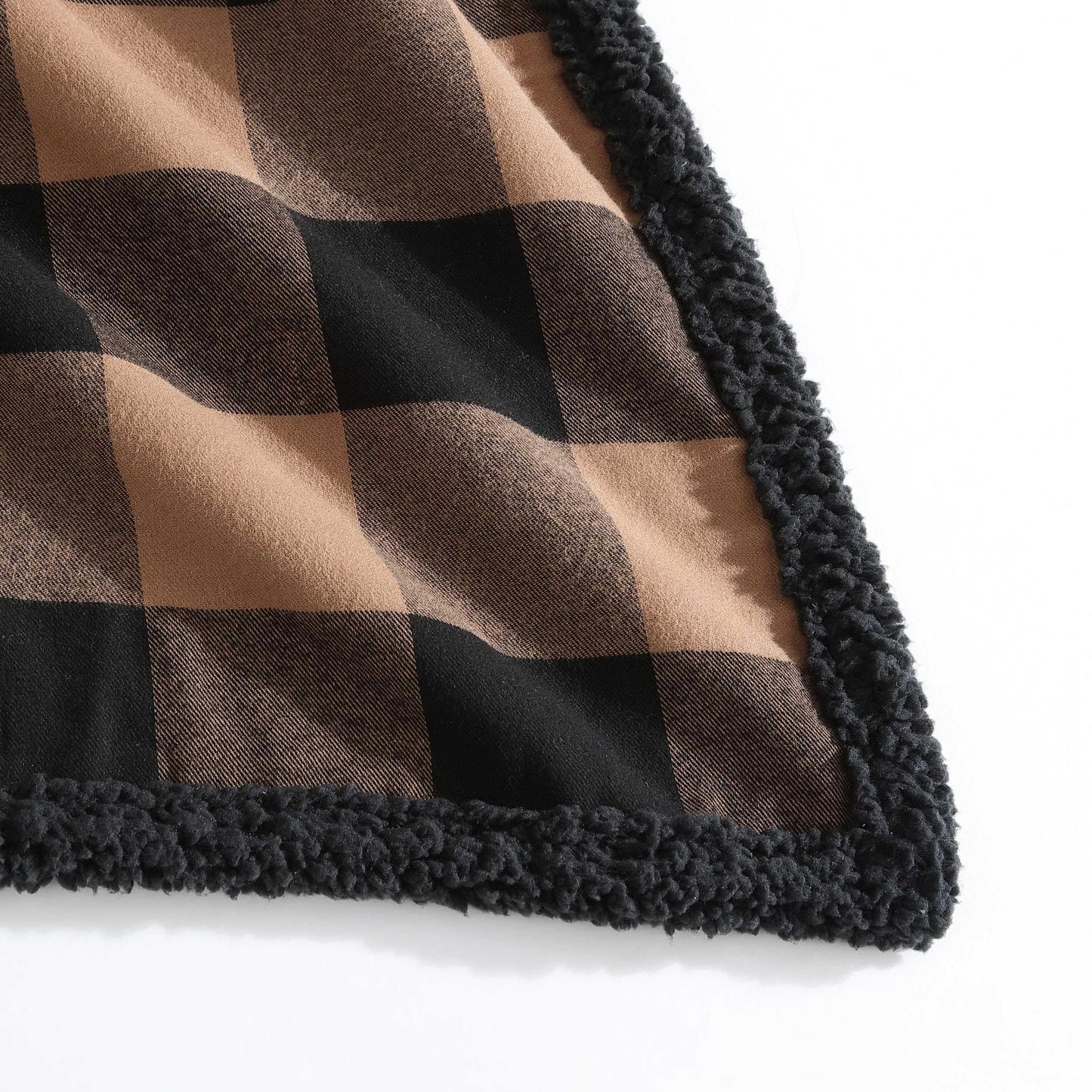 Eddie Bauer - Throw Blanket, Brushed Fleece & Plush Sherpa Soft Blanket, Throw Blanket for Couch & Bed (Cabin Plaid Beige, 50" x 60")