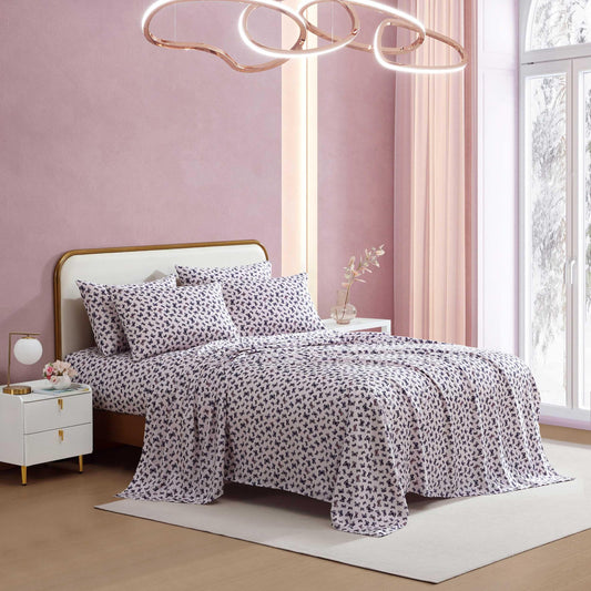 Betsey Johnson - Full Size Sheet Set, Smooth & Lightweight Bonus Bedding with Deep Pockets, Fade & Wrinkle Resistant, 6 Piece Bed Sheets with Matching Pillowcases (Butterfly Delight Pink)