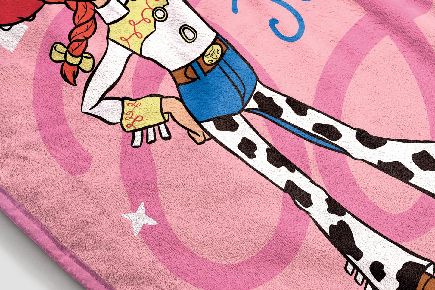 Jay Franco Plush Throw Blanket – 46" x 60" Inches Kids Hero Soft & Cozy Fleece Throw for Bedroom & Couch Décor, Official Licensed Product, Pink - Toy Story Jessie