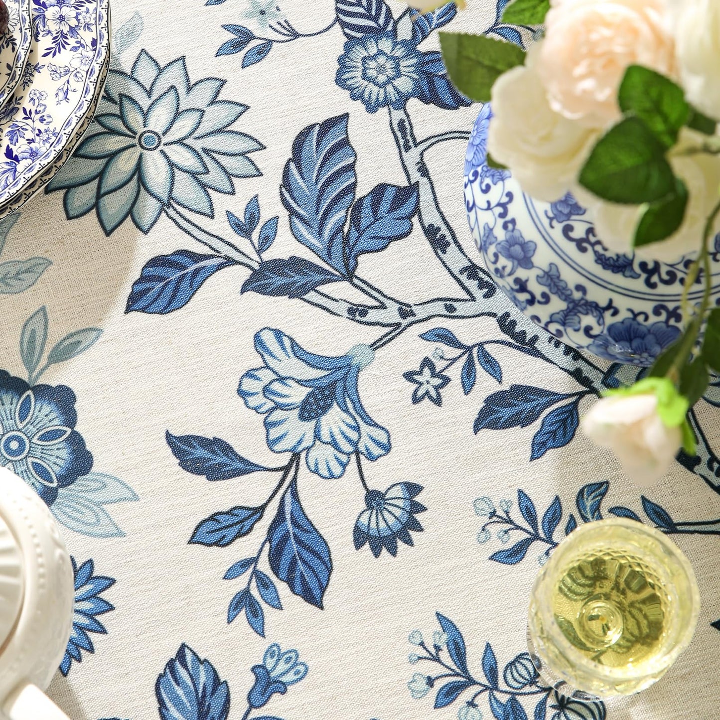 bilin gaier Designer Linen Tablecloth Rectangular,79"x55"-Suqing A