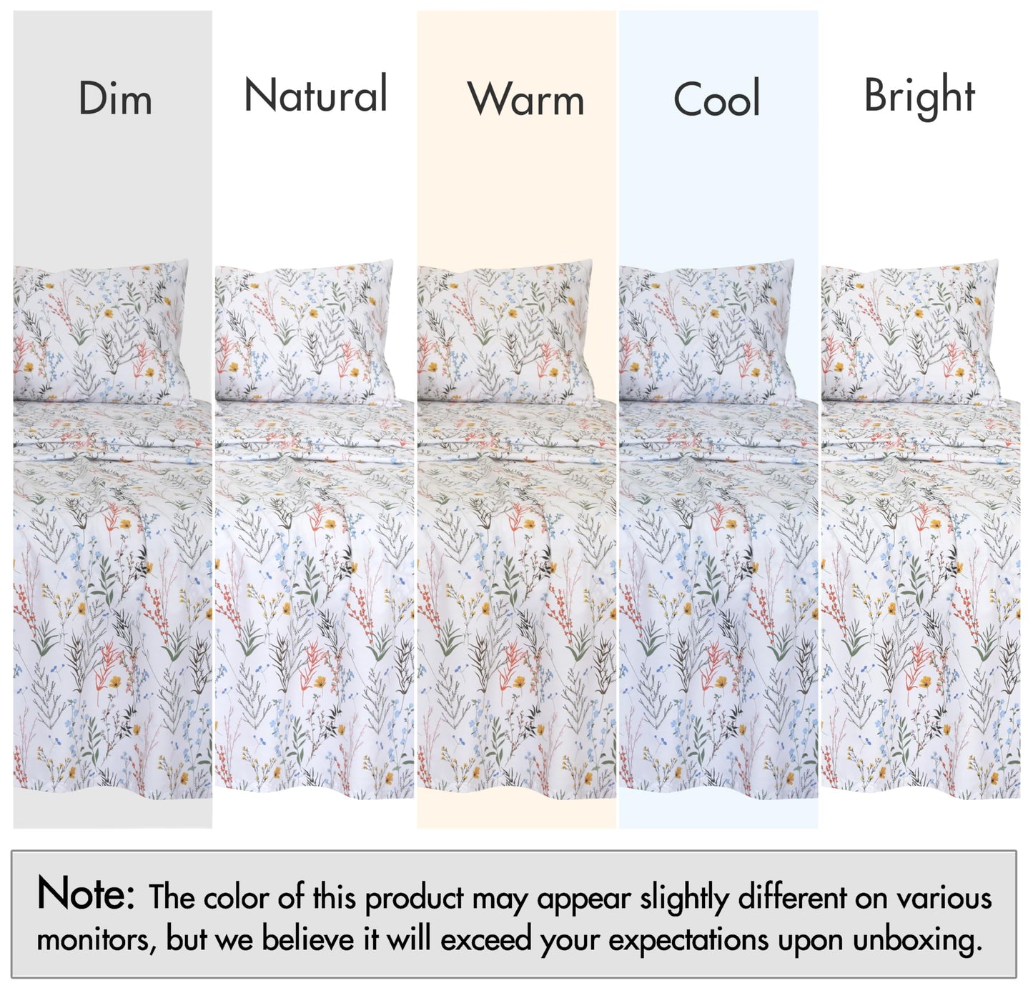 RUVANTI 100% Cotton Percale Sheets Queen Size, Aroma