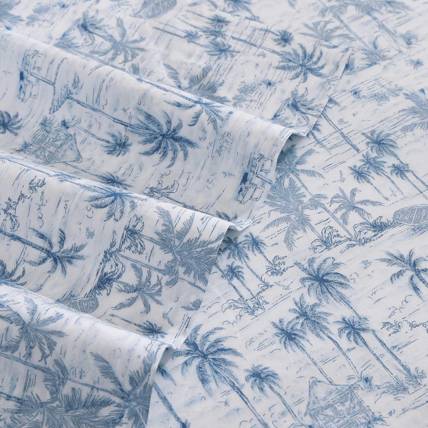 Tommy Bahama - Twin Sheet Set, Crisp & Cool Cotton Percale Bed Sheets, Deep Pockets, Coastal Bedding with Matching Fitted Sheet & Pillowcase (Surfside Blue)