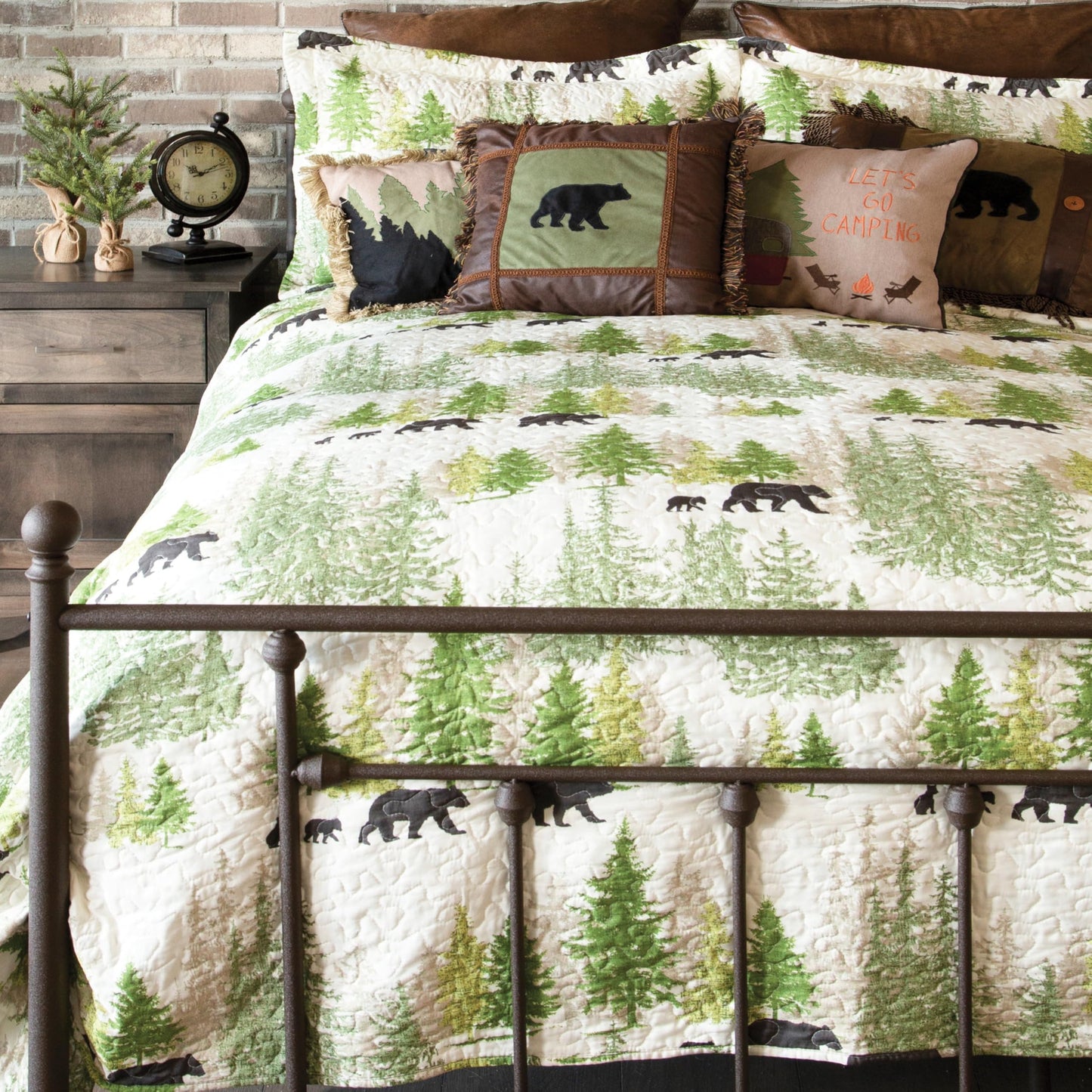 Pine Wilderness Rustic Quilt Set, King