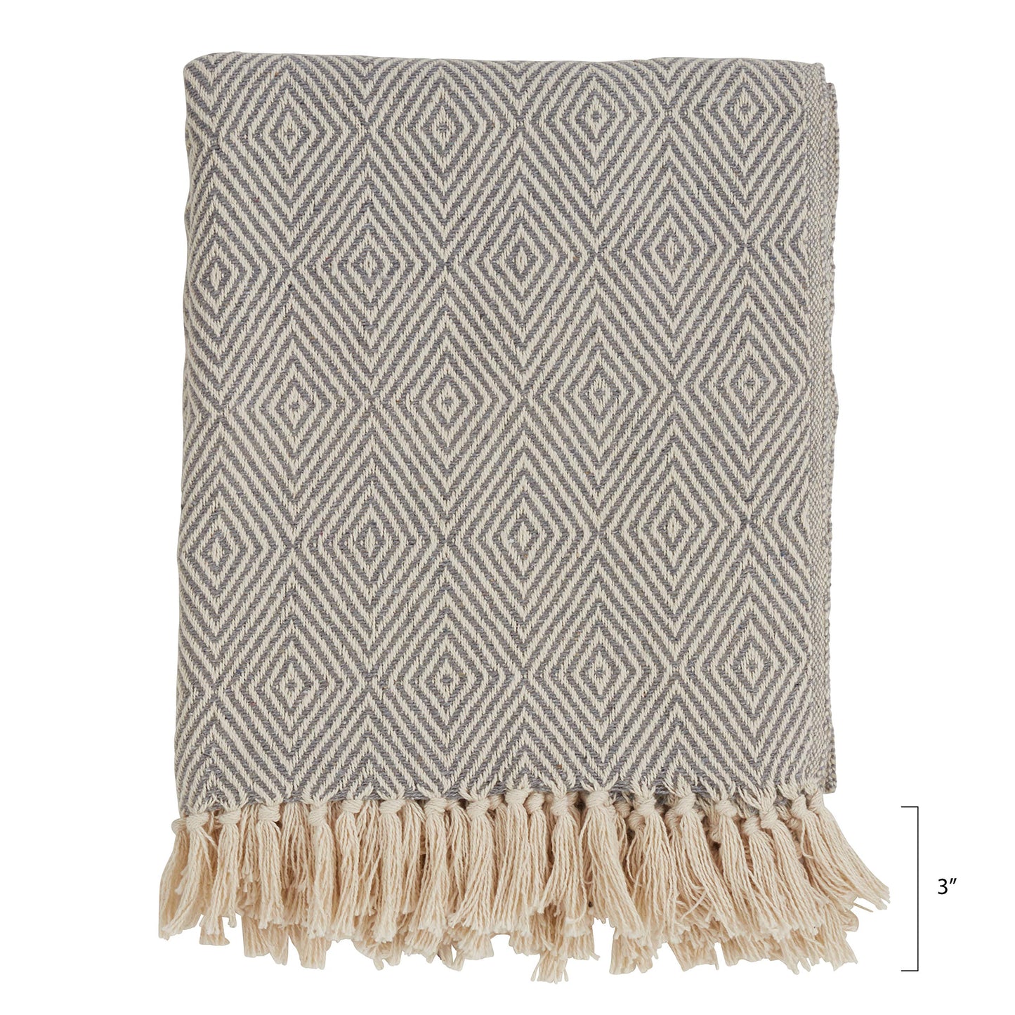 SARO LIFESTYLE Soft Cotton Diamond Weave Throw
