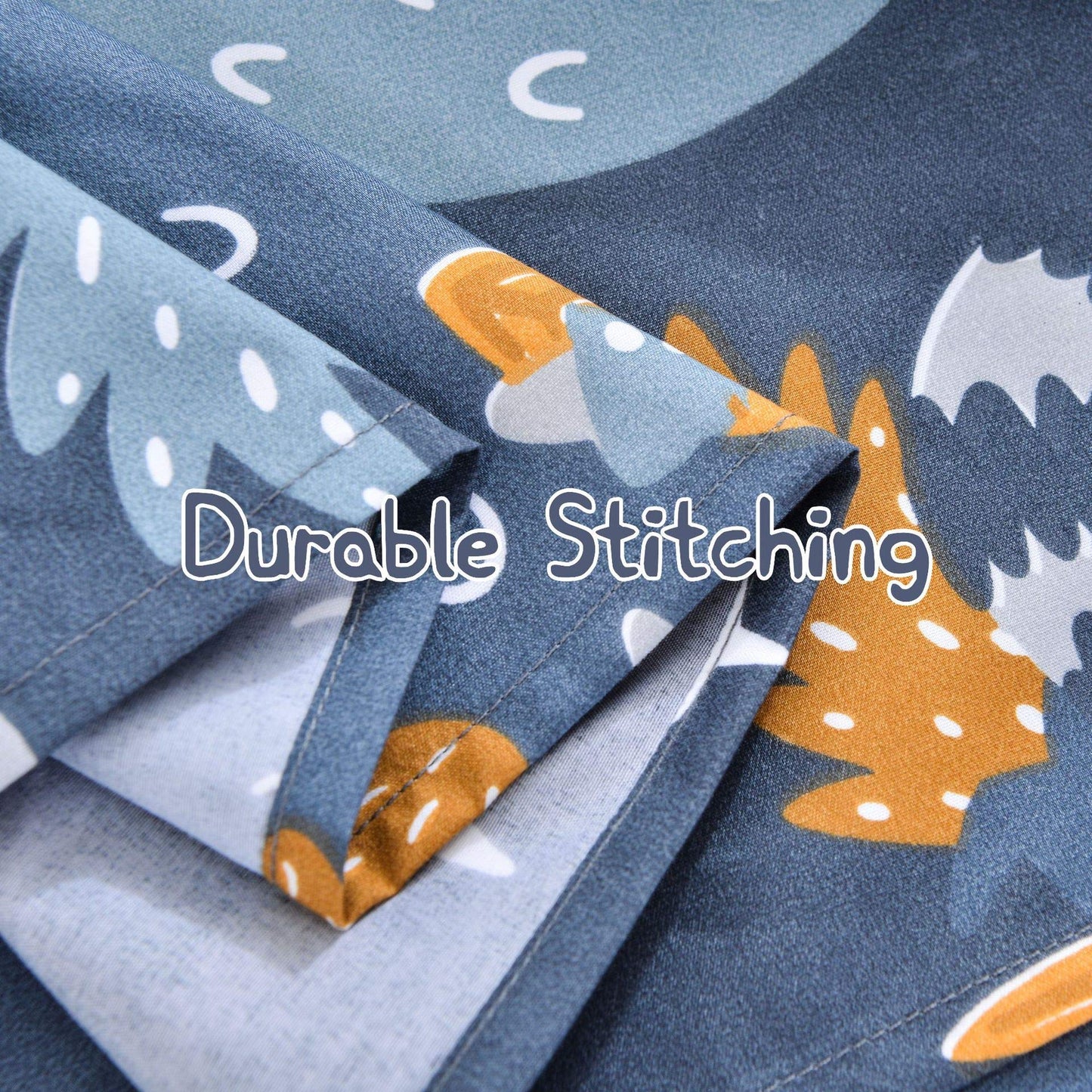 JSD Forest Animals Kids Sheet Set Twin Size, 3 Piece Navy Blue Owl Microfiber Bed Sheets Deep Pocket