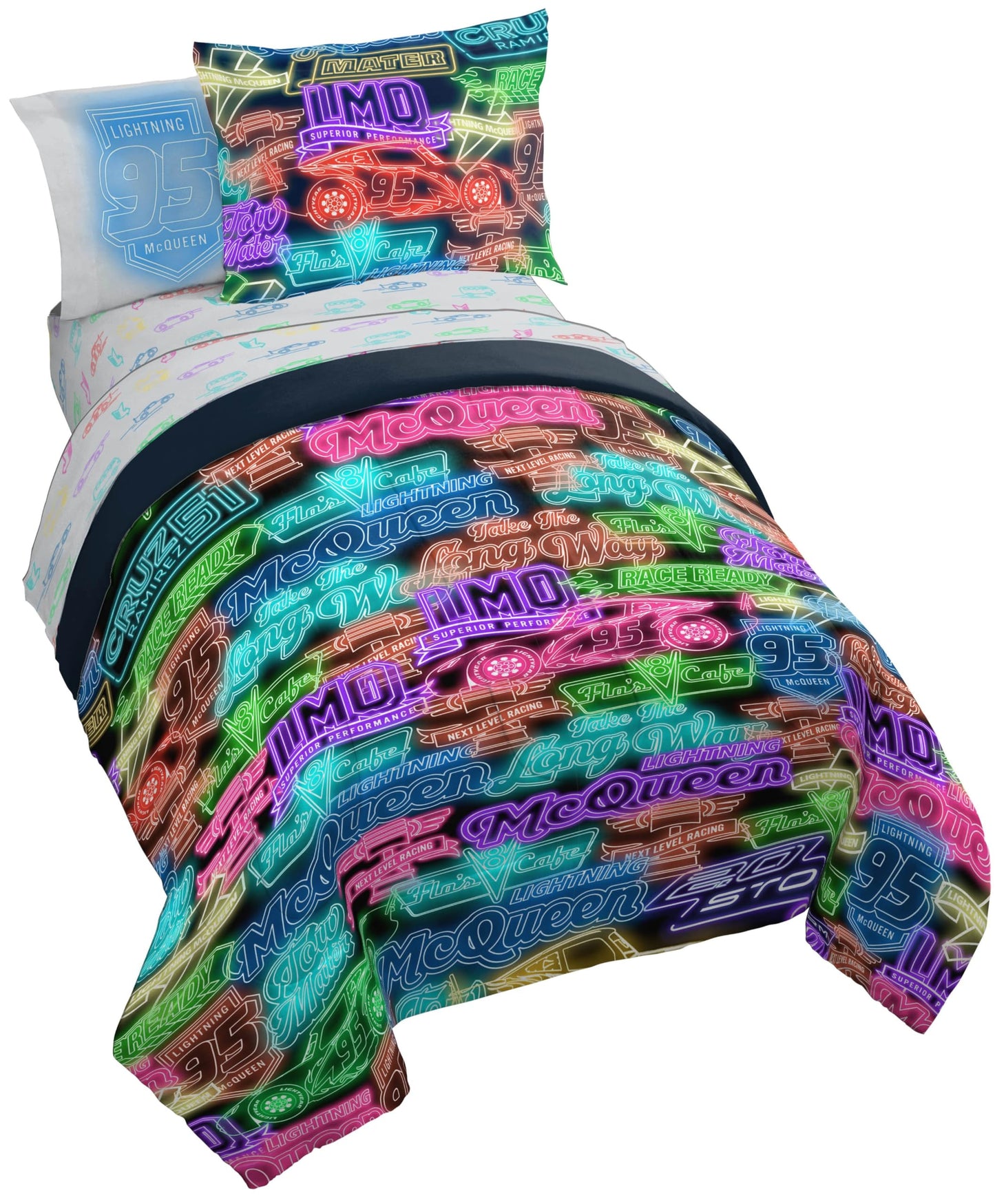 Jay Franco Kids Bed Set, Black, Cars, 5 Piece Twin