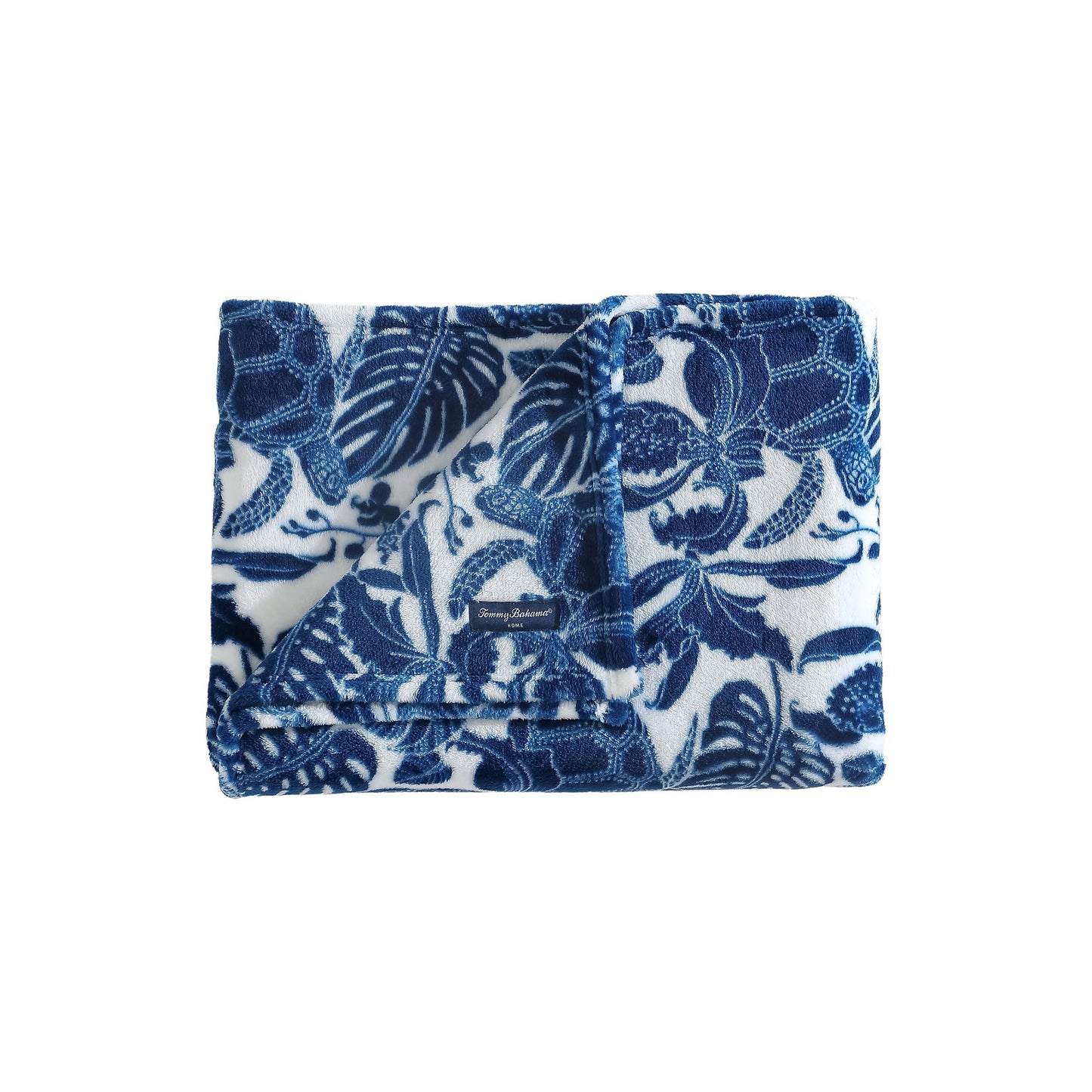 Tommy Bahama - Throw Blanket, Plush Fleece Bedding with Ultra-Soft Cozy Feel, Tropical Blanket for Bed or Couch (Turtle Bay Blue, 50' x 70')