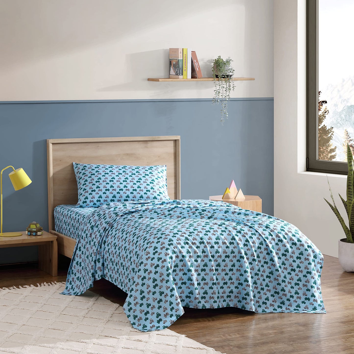 Eddie Bauer Kids - Full Sheet Set, Ultra-Soft Microfiber Bedding with Fully Elastic Fitted Sheet, Kids Bed Set with Pillowcases, Easy Care Bedding (Little Rider)