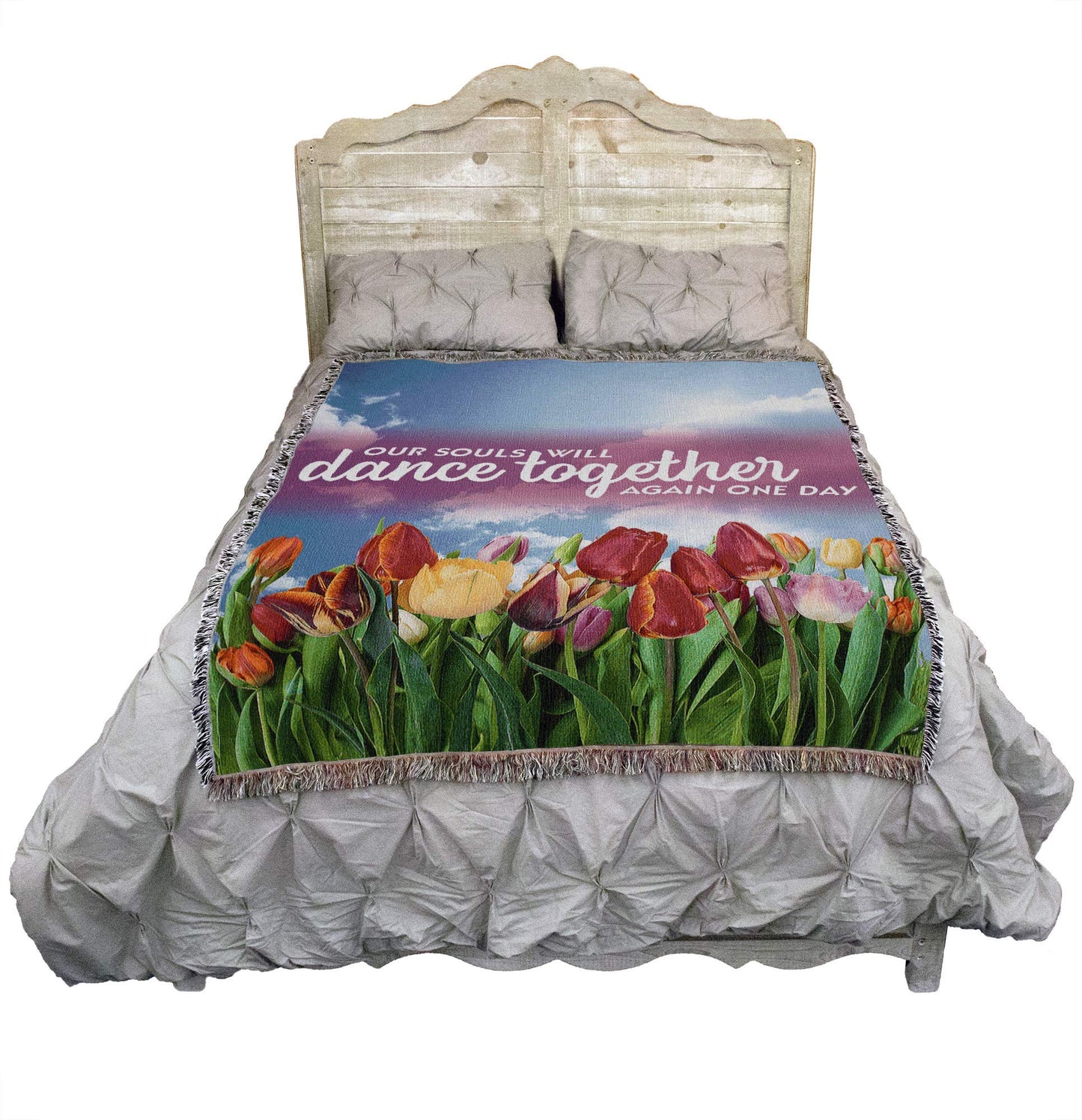 Pure Country Weavers Our Souls Will Dance Together Again Blanket - Sympathy Bereavement Gift Tapestry Throw Woven from Cotton - Made in the USA (72x54)