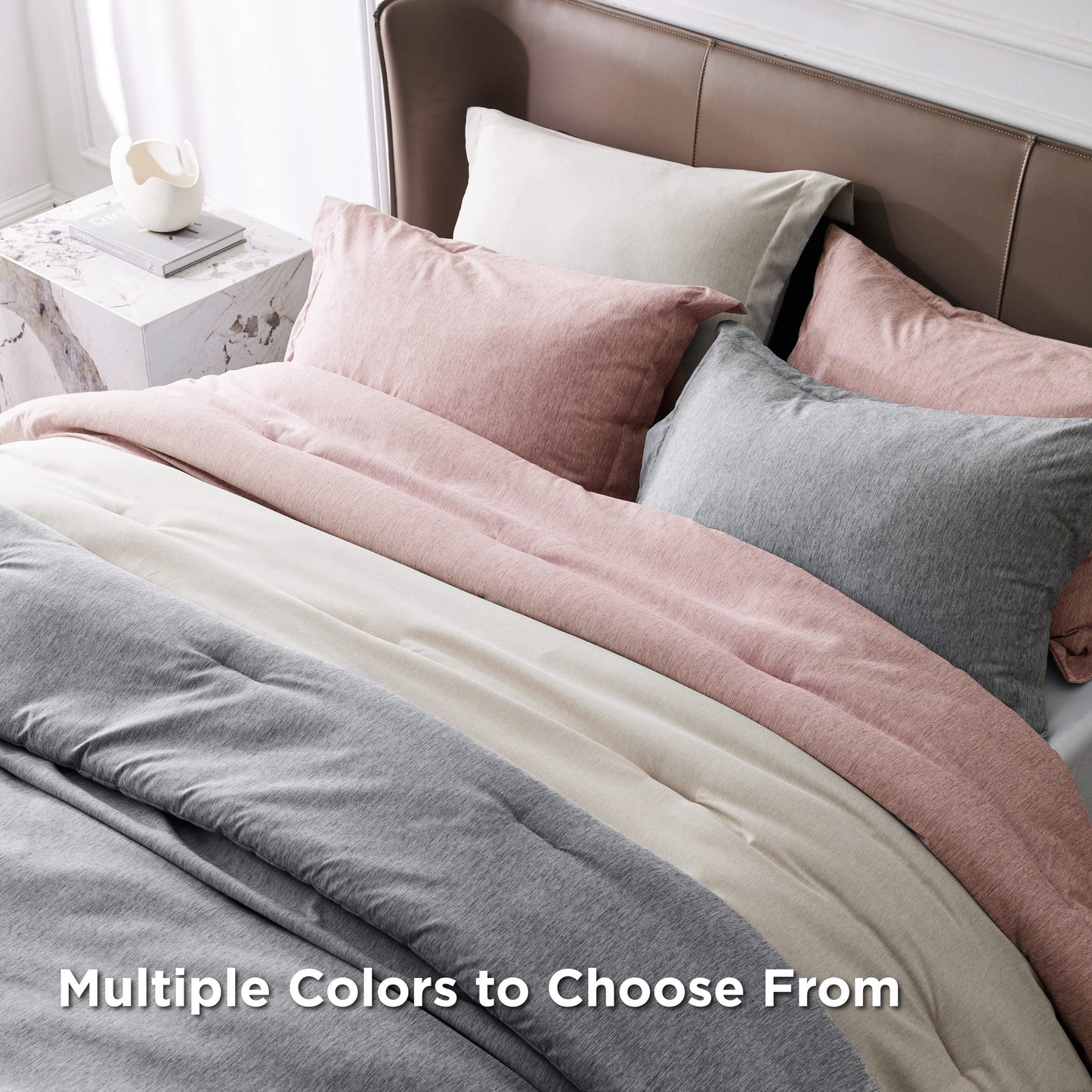 Bedsure Pink Queen Comforter Set - Soft Bedding for All Seasons, Cationic Dyed Bed Set, 3 Pieces, 1 Queen Size Comforter (90"x90") and 2 Pillow Shams (20"x26"+2")