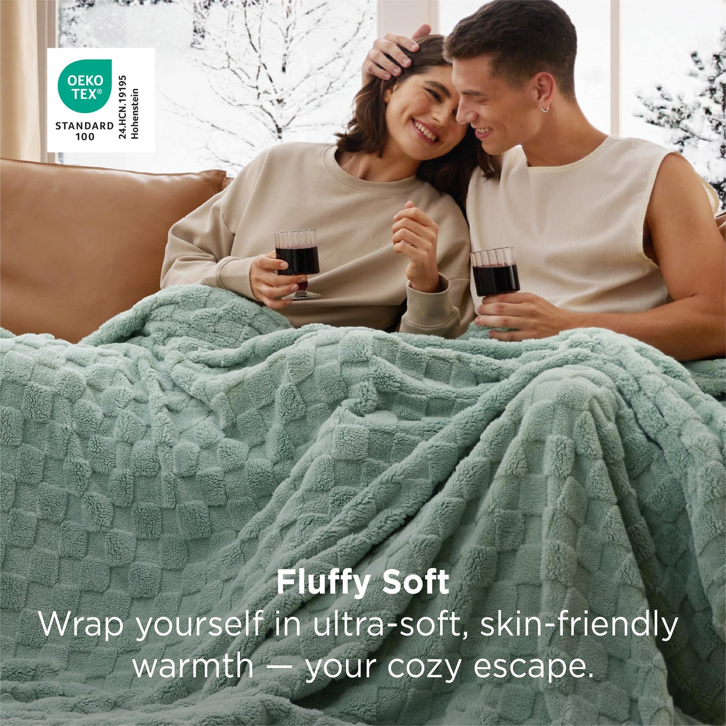 Bedsure GentleSoft Sage Green Throw Blanket for Couch - Checkered Cute Fleece Blankets, Soft Cozy Summer Throw for Bedroom Home Decor Gifts for Mom Girls, Green, 50x60 Inches