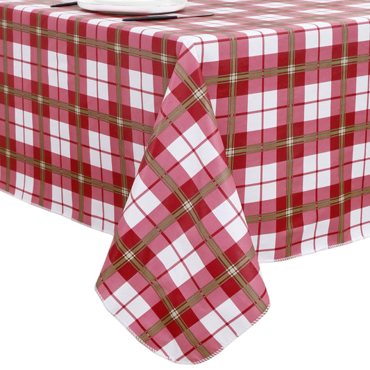 Walrus Heavy Duty Vinyl Tablecloth with Flannel Backing Waterproof Oil-Proof Plastic Table Cloth Stain-Resistant Wipeable Rectangle or Square Table Cover for Indoor and Outdoor (Lattice,54x54 Inch)