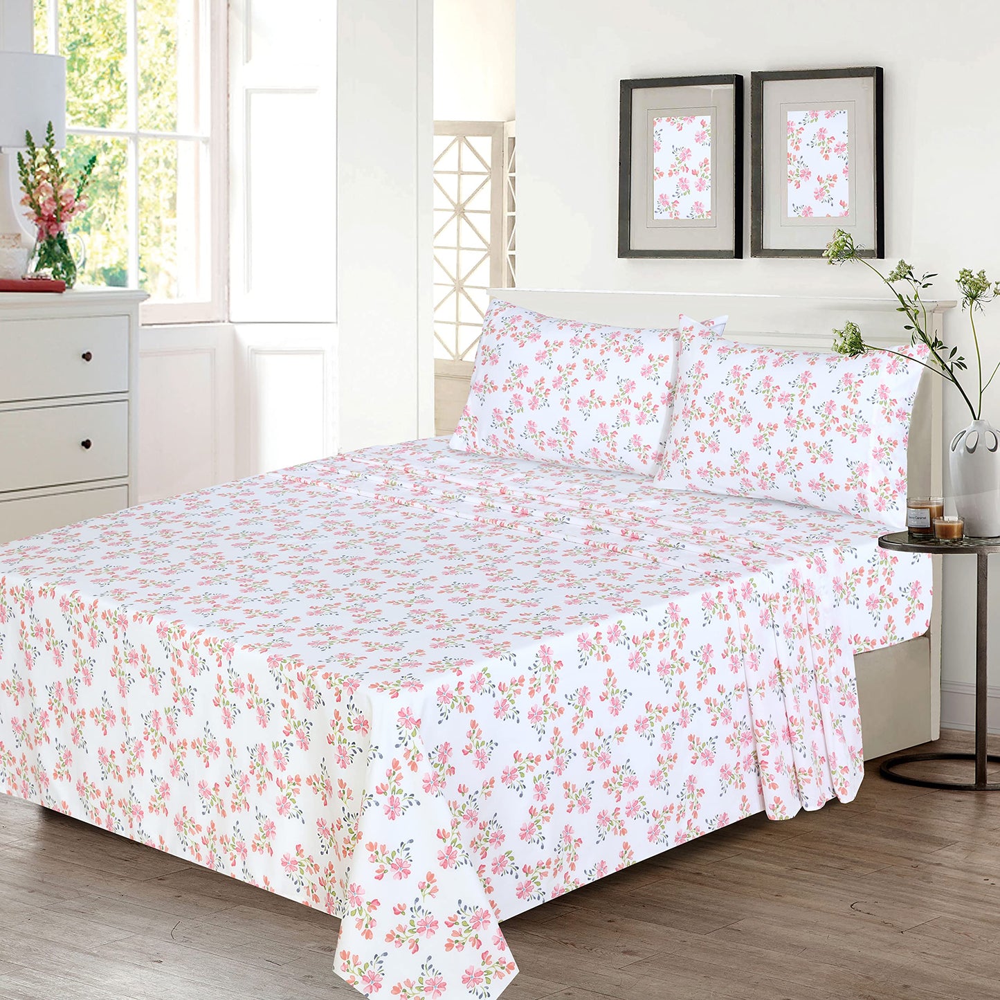 RUVANTI 100% Cotton Percale Sheets Full Size, Bloomex