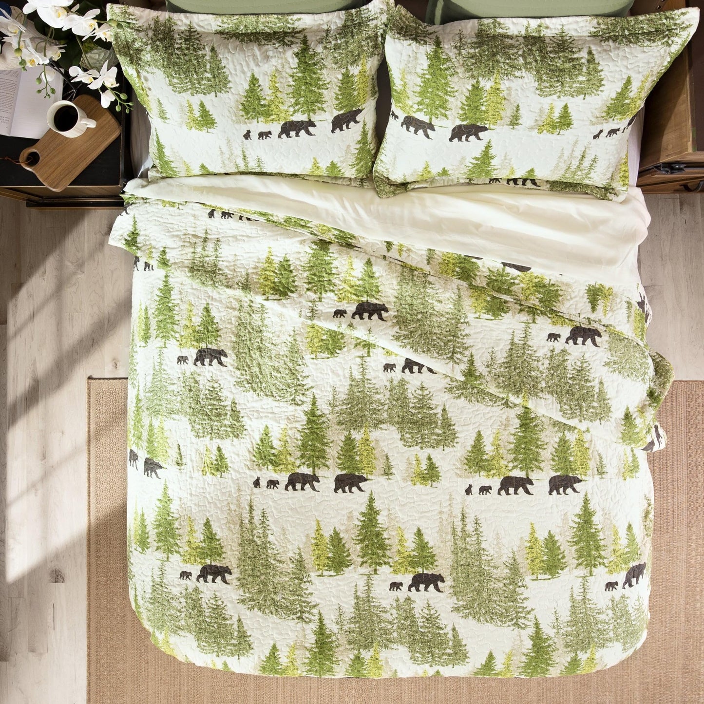 Pine Wilderness Rustic Quilt Set, King