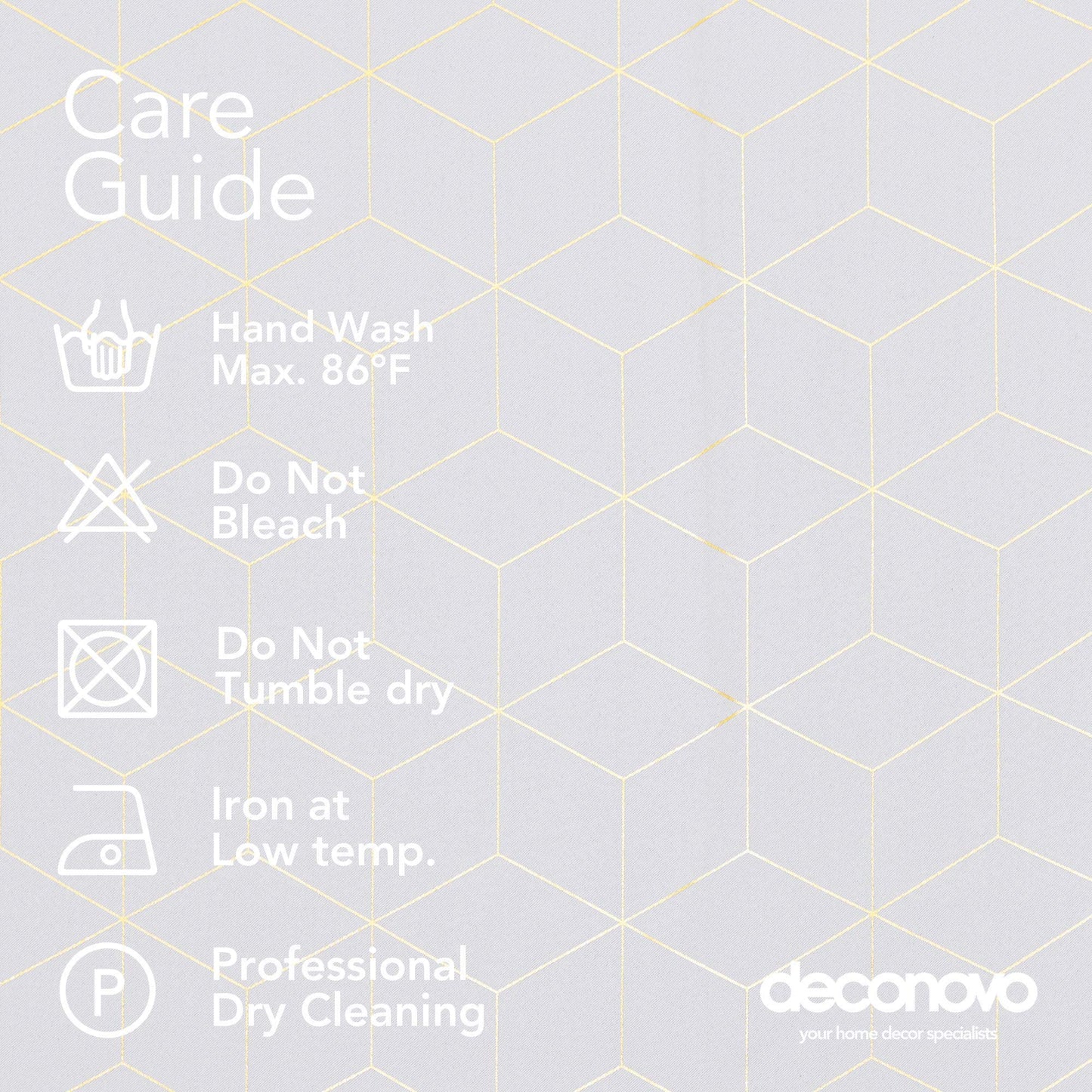 Deconovo Grommet Blackout Curtains, Room Darkening Gold Diamond Drapes, 2 Panels, White, 52W x 84L Inch, for Bedroom and Living Room