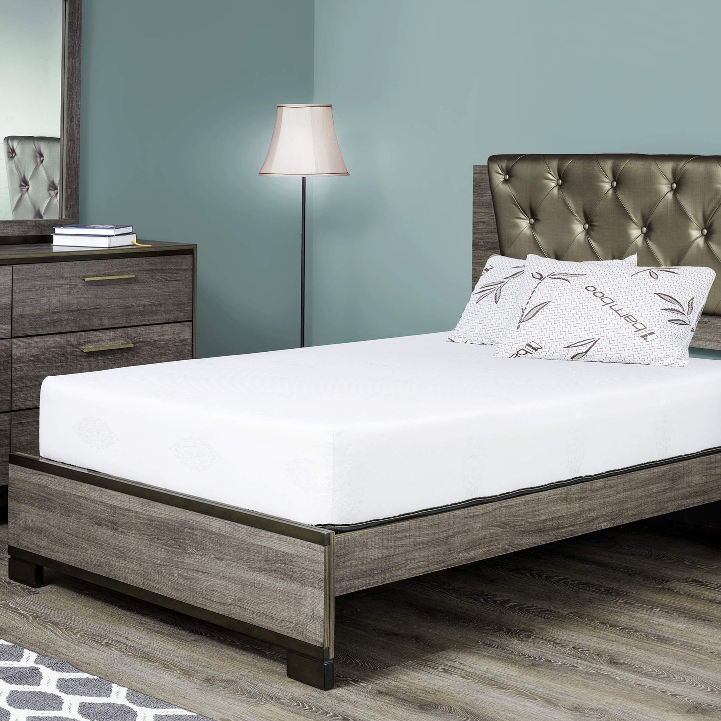 Fortnight Bedding 10 inch Twin XL Gel Infused Memory Foam Mattress with White Stretch Knit Fabric - CertiPUR-US Foam – 10 Year Warranty - Made in USA