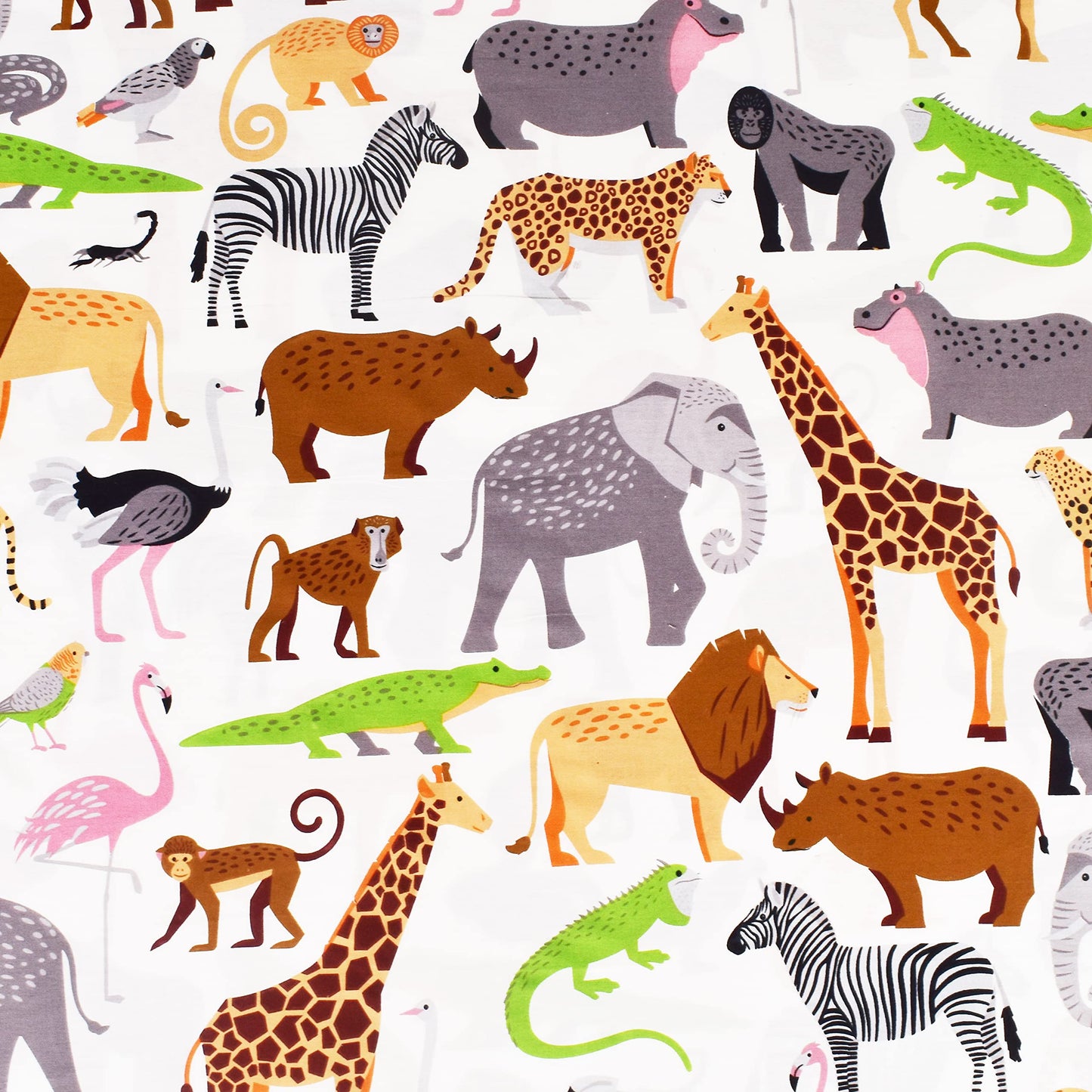 J-pinno Jungle Animals Leopard Ostrich Crocodile Snake Twin Sheet Set Kids Boys Bedroom Decoration Gift, 100% Cotton, Flat Sheet + Fitted Sheet + Pillowcase Bedding Set (15, Twin)
