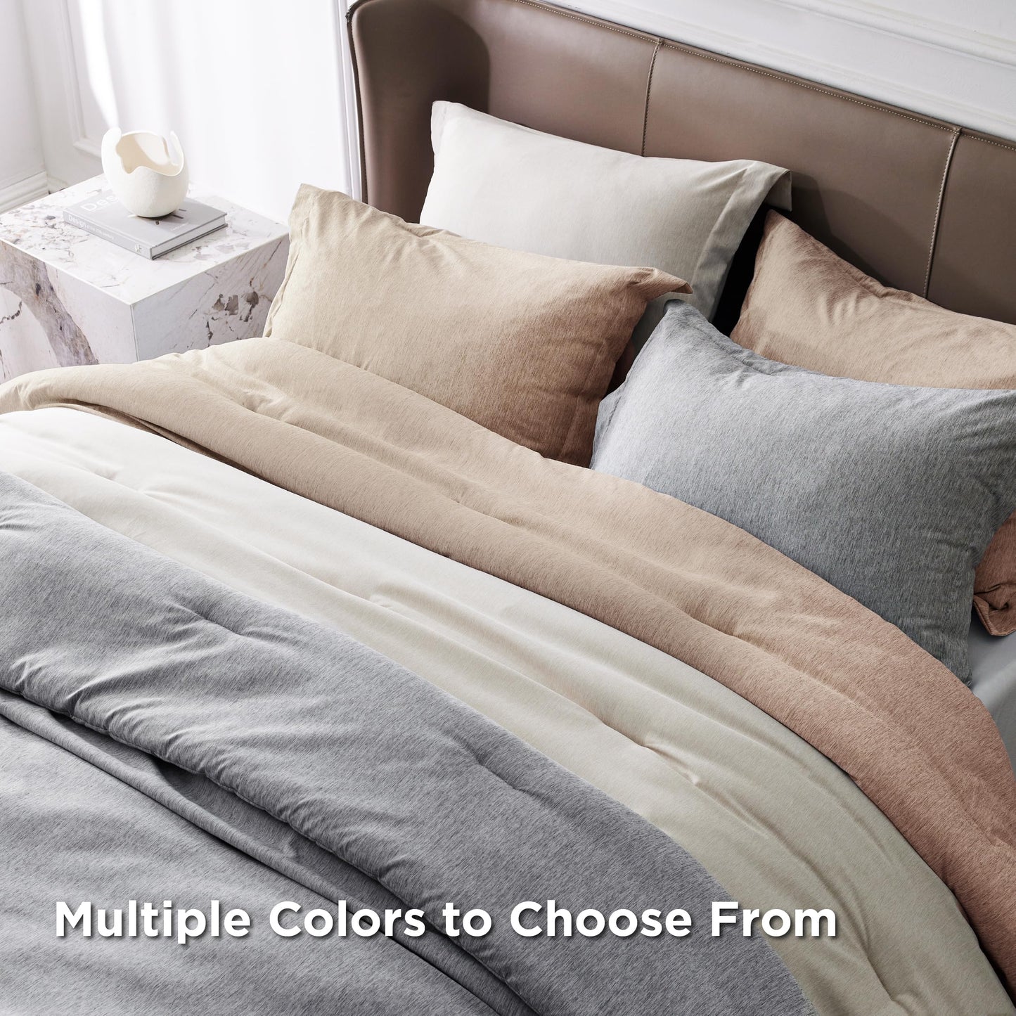 Bedsure Oversized King Comforter Set - Grey Soft Bedding for All Seasons, Cationic Dyed Bed Set, 3 Pieces, 1 Oversized King Size Comforter (120"x98") and 2 Pillow Shams (20"x36"+2")
