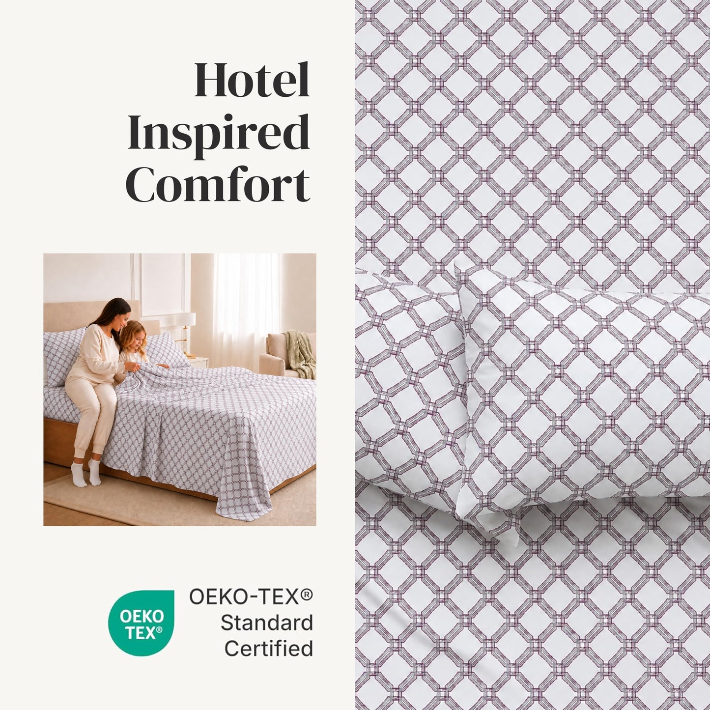 Modern Threads Printed 4-Piece Extra Soft Bedding Sheets & Pillowcase Set, Deep Pocket up to 16 inch Mattress Cara Full