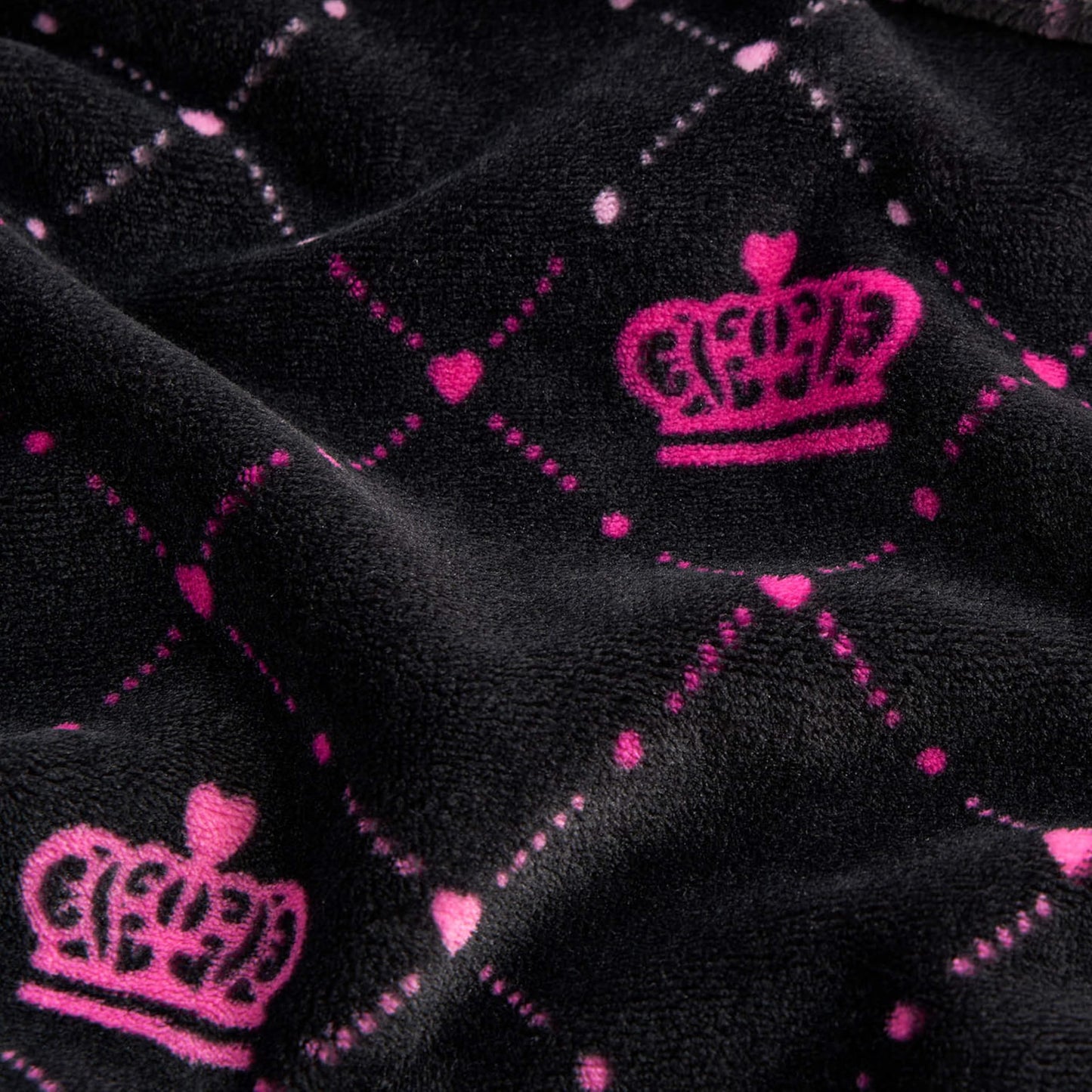 Juicy Couture Elegant Crown Diamond Ombre 50" x 70" Plush Throw Blanket, Black - Decorative Blankets for Sofas, Throws for Chairs, and Beds