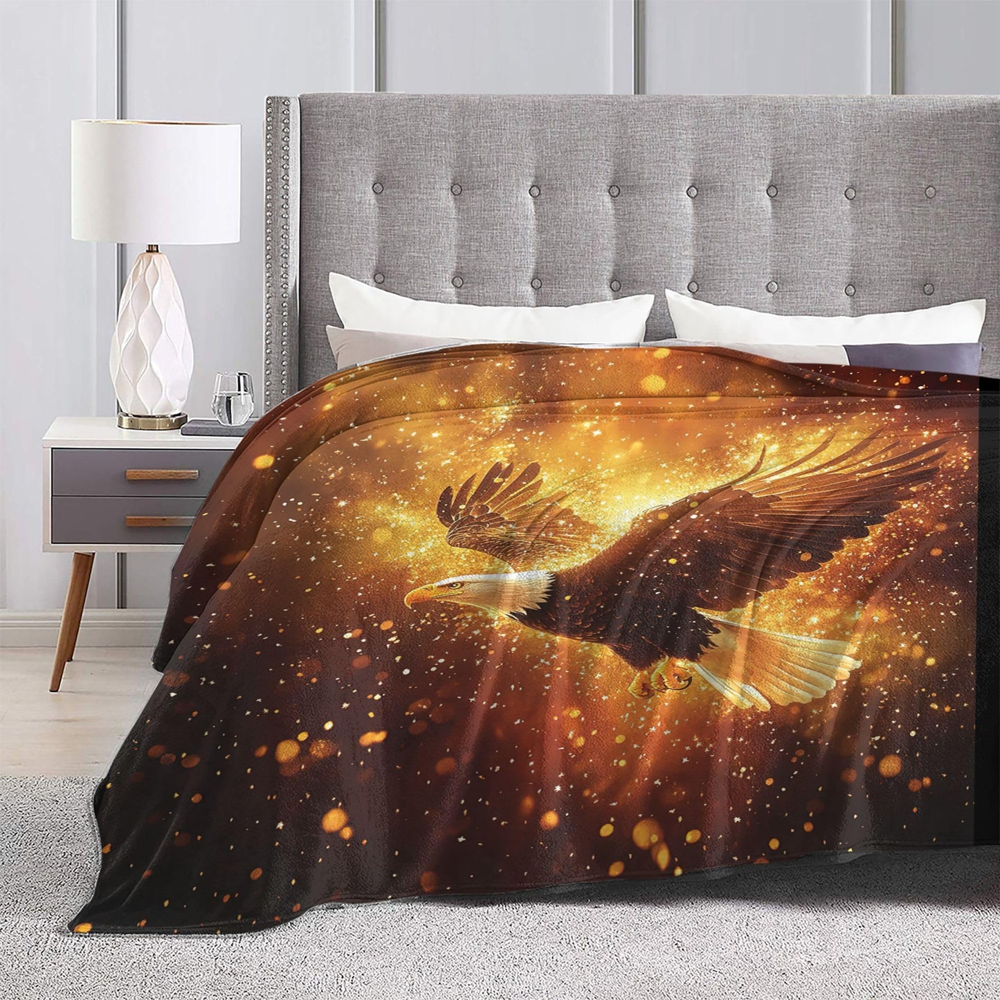Eagle Throw Blanket Soft Warm Cozy Eagles Blankets Fuzzy Plush Fleece Eagle Blanket Gifts for Couch Bed Sofa Home Decor 40''X50''