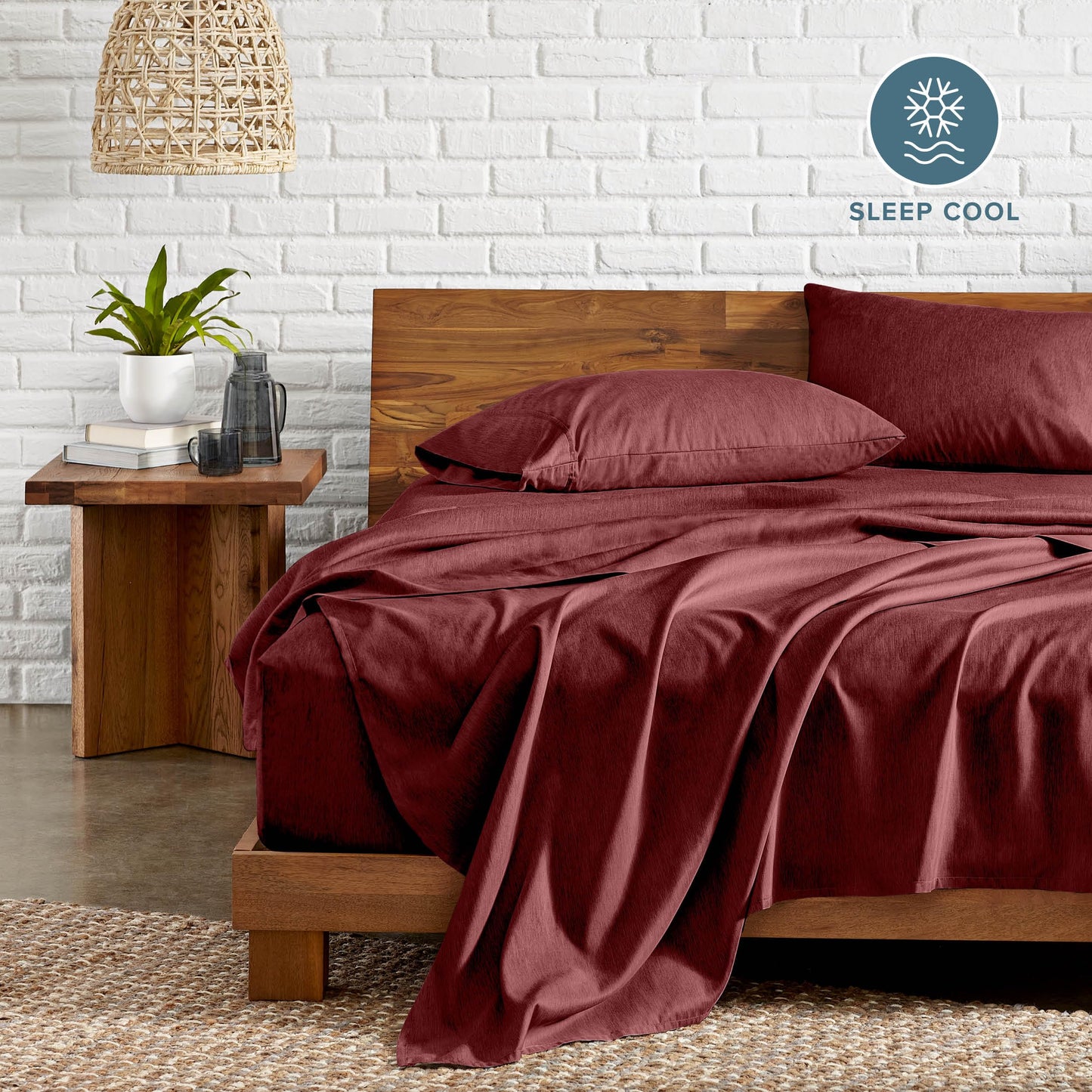 Bare Home Queen Sheet Set - Luxury 1800 Ultra-Soft Microfiber Double Brushed - Deep Pockets - Easy Fit - 4 Piece Set - Bedding Sheets & Pillowcases (Queen, Heathered Rose)