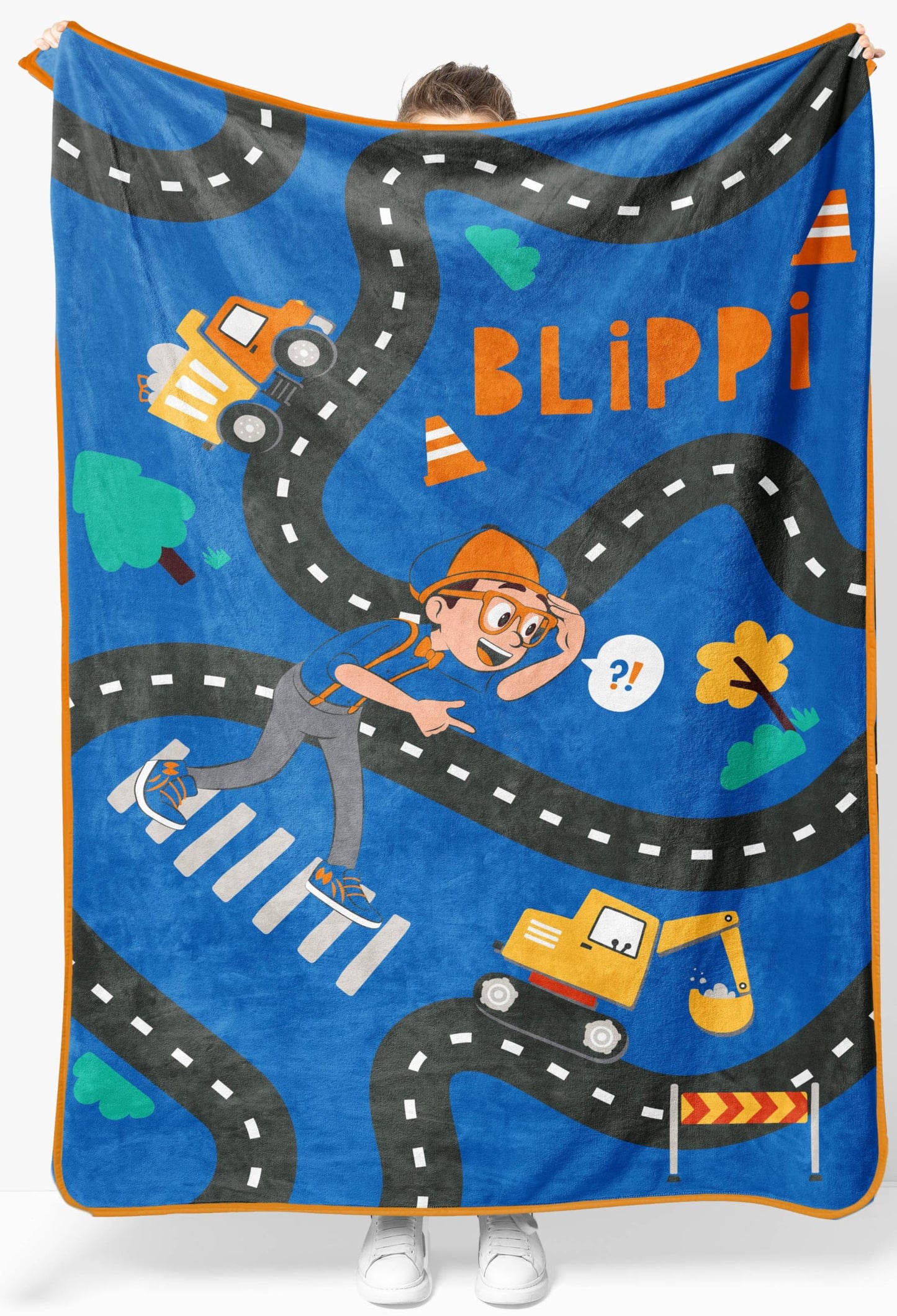Jay Franco Kids Plush Throw Blanket – Soft & Cozy Fleece Throw for Bedroom & Couch Décor, Official Licensed Product, Blue - Blippi, 46x60 - Throw Blanket